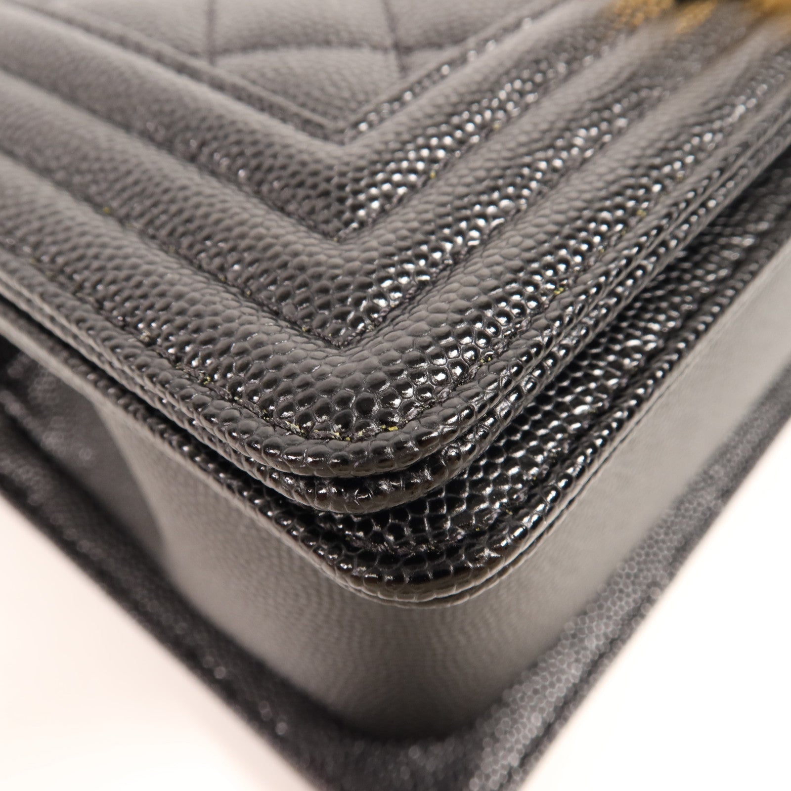 CHANEL 牛皮皮革Boy 20金扣鏈帶肩背袋