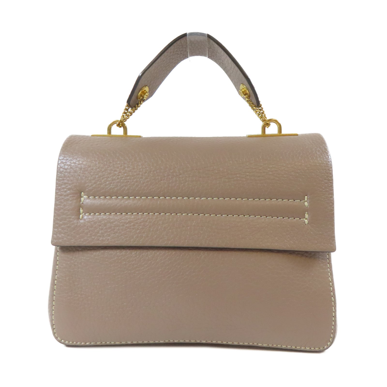 Valentino 牛皮皮革V Ring 2 Way Shoulder Bag金扣手挽肩背兩用袋灰色