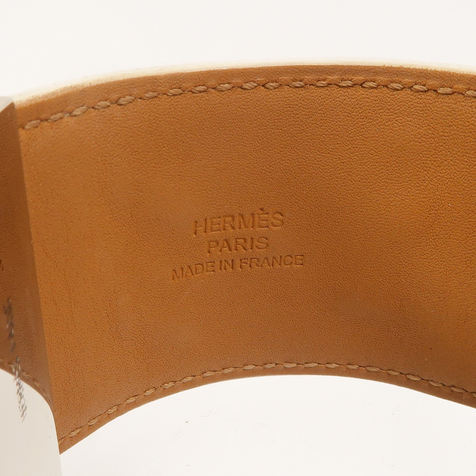 HERMES Epsom皮革/金屬Collier De Chien Bracelet手鐲
