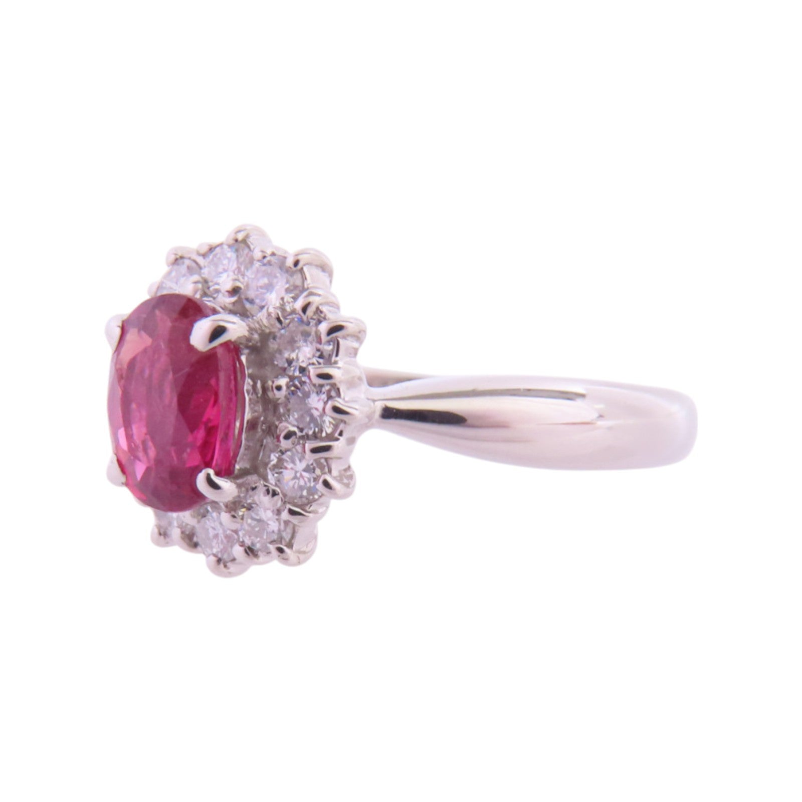 JEWELRY PT850鉑金/紅寶石/鑽石Ruby Diamond Ring戒指US#5.5