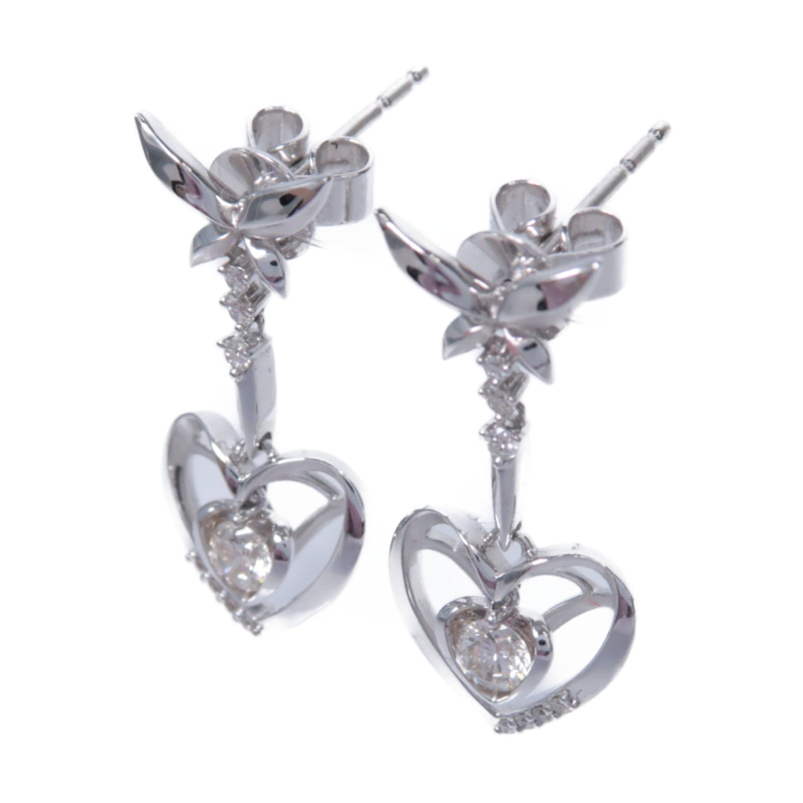 JEWELRY 【激減優惠】18K白金Diamond Earrings 0.314ct/0.101ct鑽石耳環