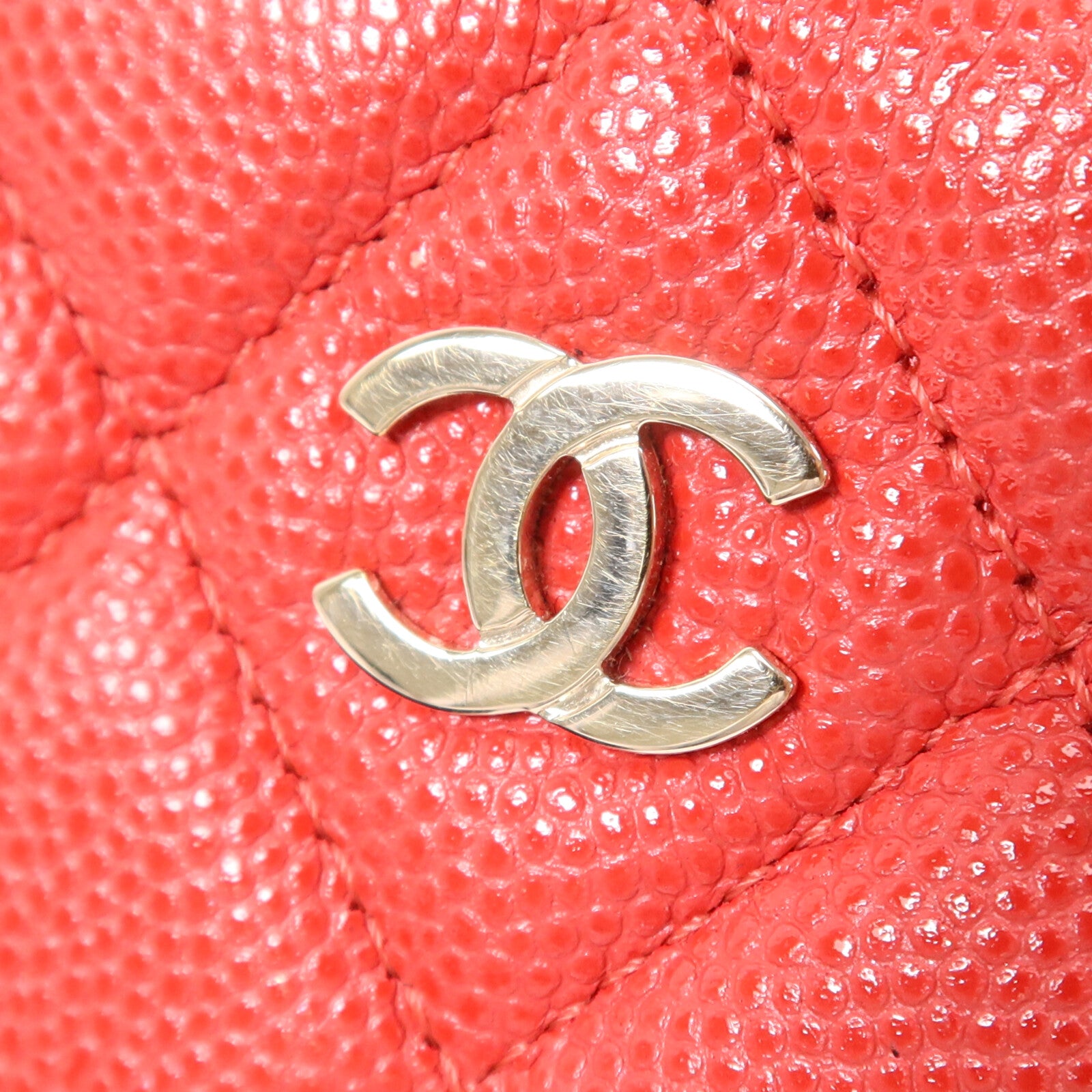 CHANEL 牛皮皮革Phone Case金扣長錢包