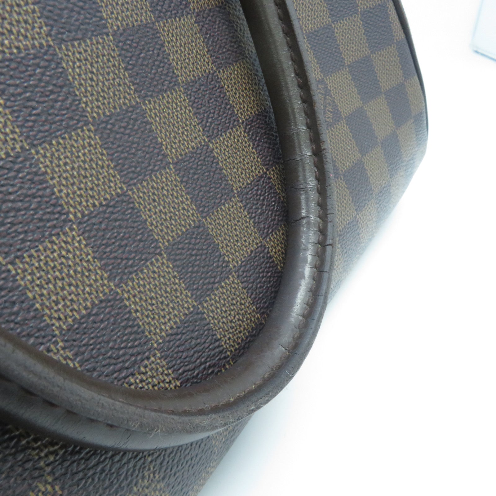 LOUIS VUITTON Damier Rivera MM金扣手挽袋啡色