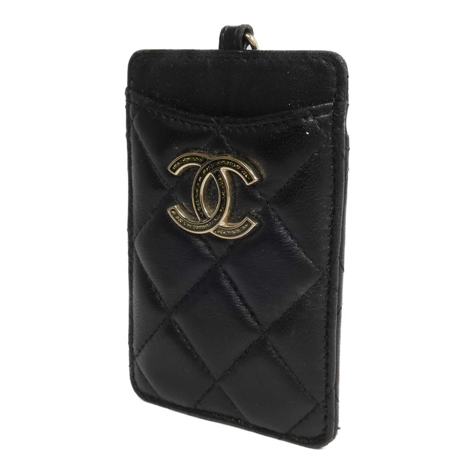 CHANEL 羊皮皮革Card Holder鏈帶卡片套