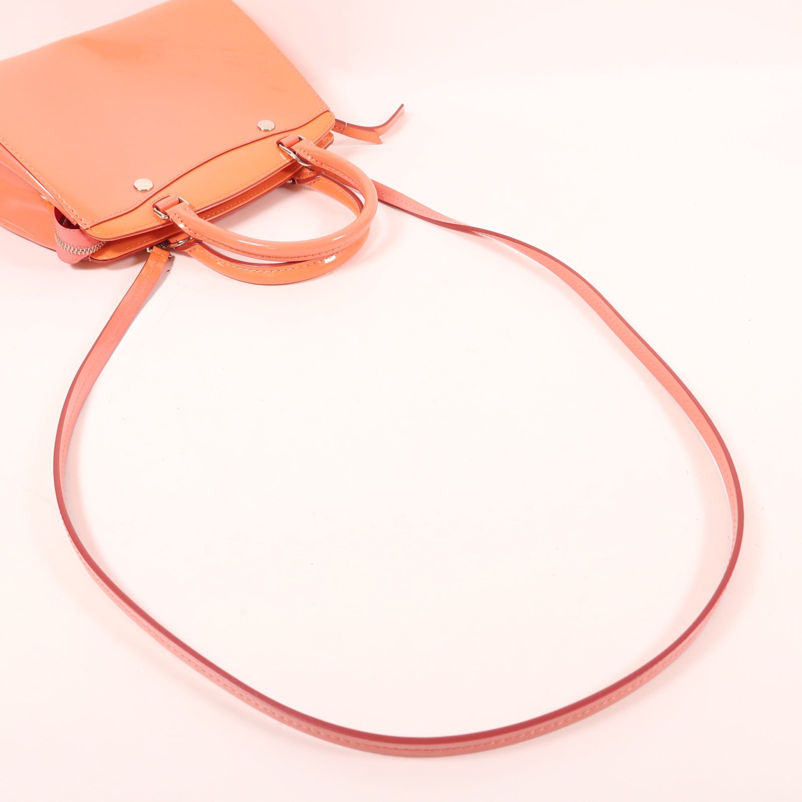 LOUIS VUITTON Monogram Vernis Shoulder Bag銀扣手挽肩背兩用袋