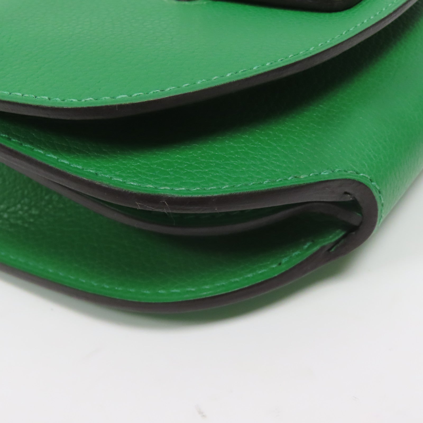 HERMES 【激減優惠】Evercolor皮革Mini Convoyeur銀扣肩背袋竹子綠色