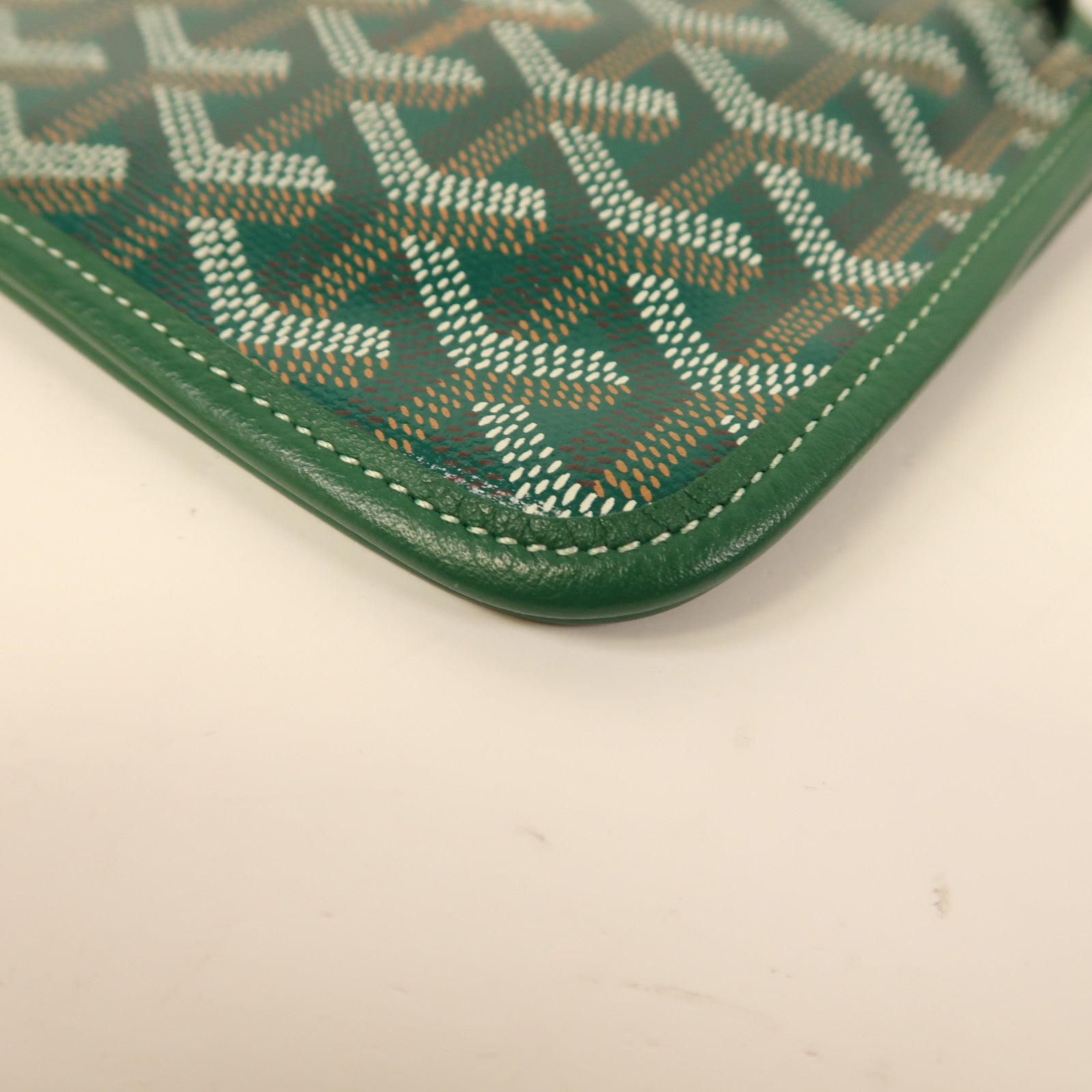 GOYARD 塗層帆布Plumet銀扣肩背袋綠色
