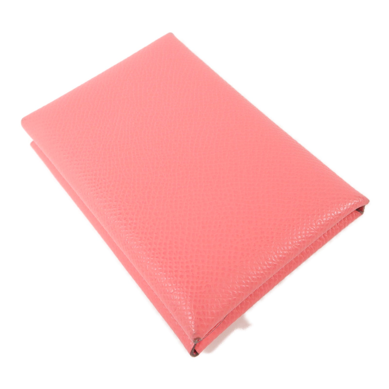 HERMES Epsom皮革Calvi Duo卡片套Rose Azalee
