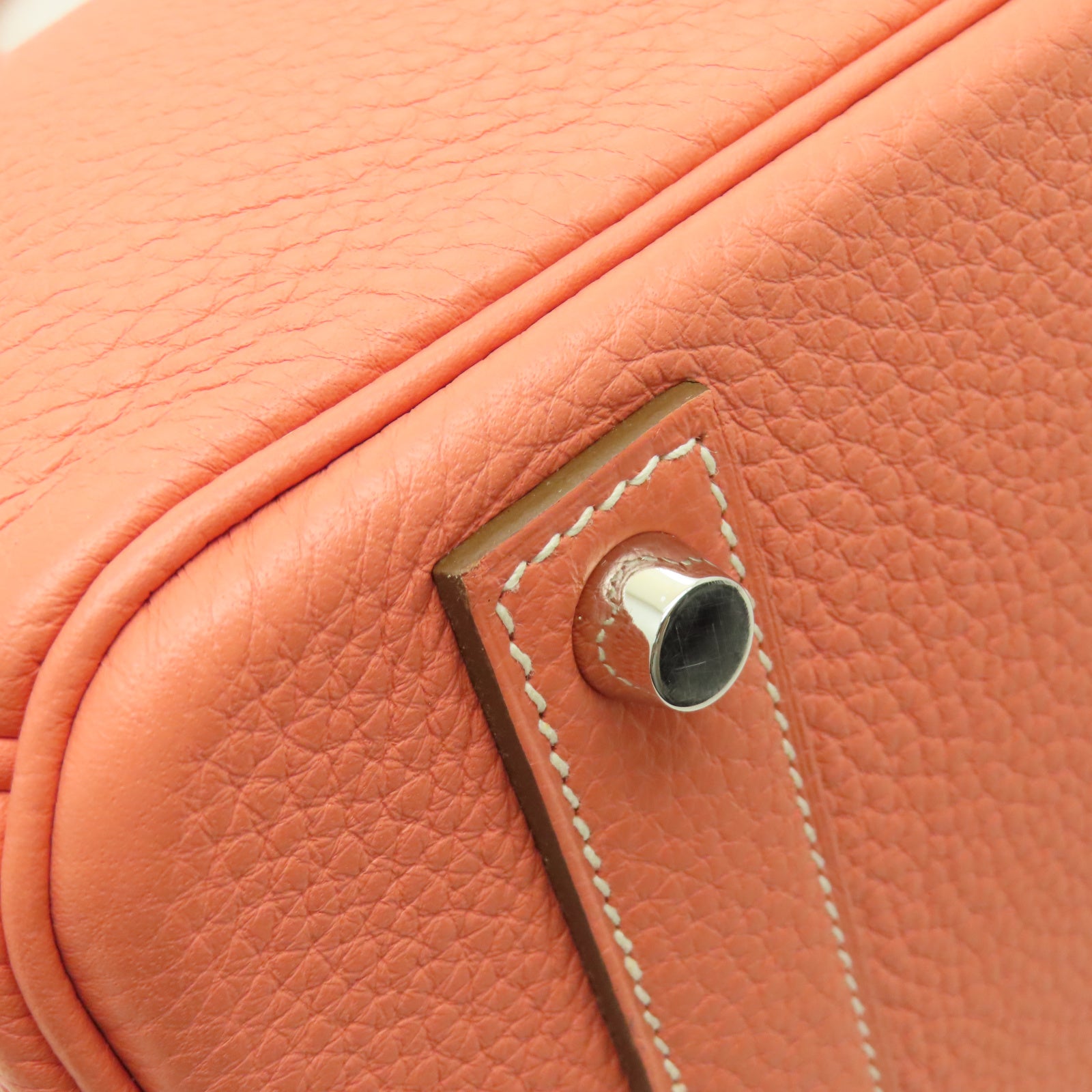 HERMES 【清倉大減價】Taurillon Clemence皮革Birkin 40銀扣手挽袋龍蝦粉色