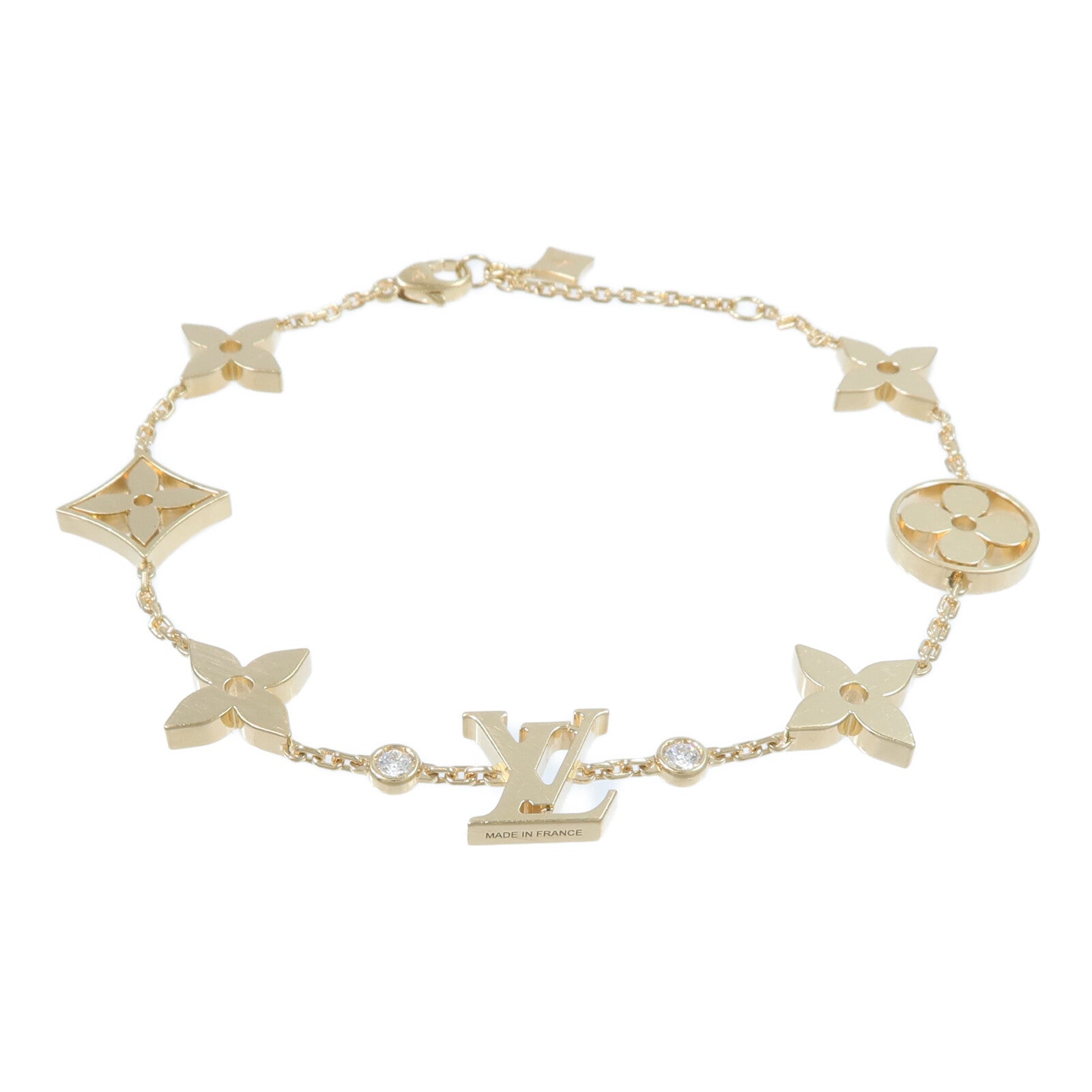 LOUIS VUITTON 18K黃金Idylle Blossom Monogram Bracelet鑽石手鏈