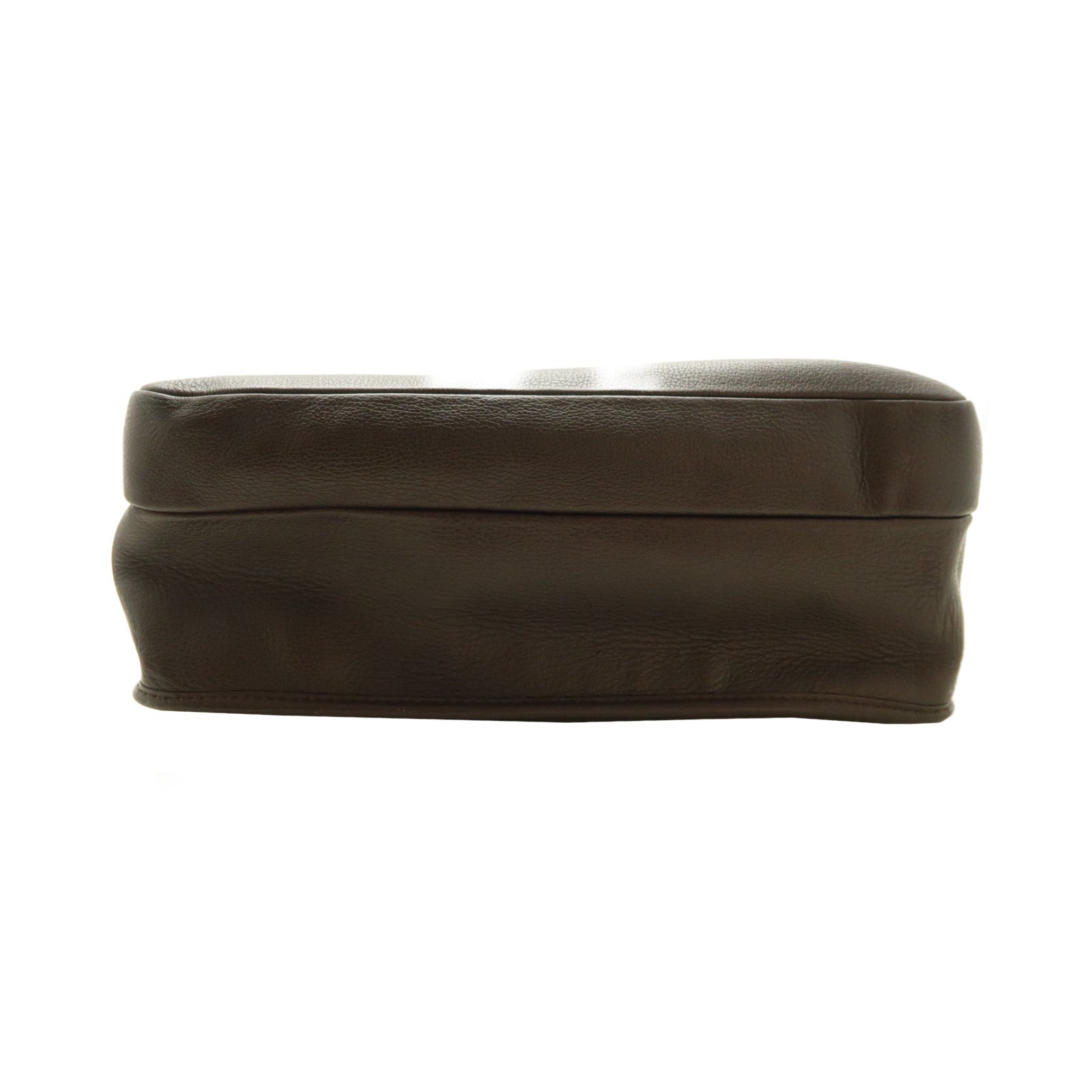 LOEWE 牛皮皮革Shoulder Bag銀扣肩背袋啡色