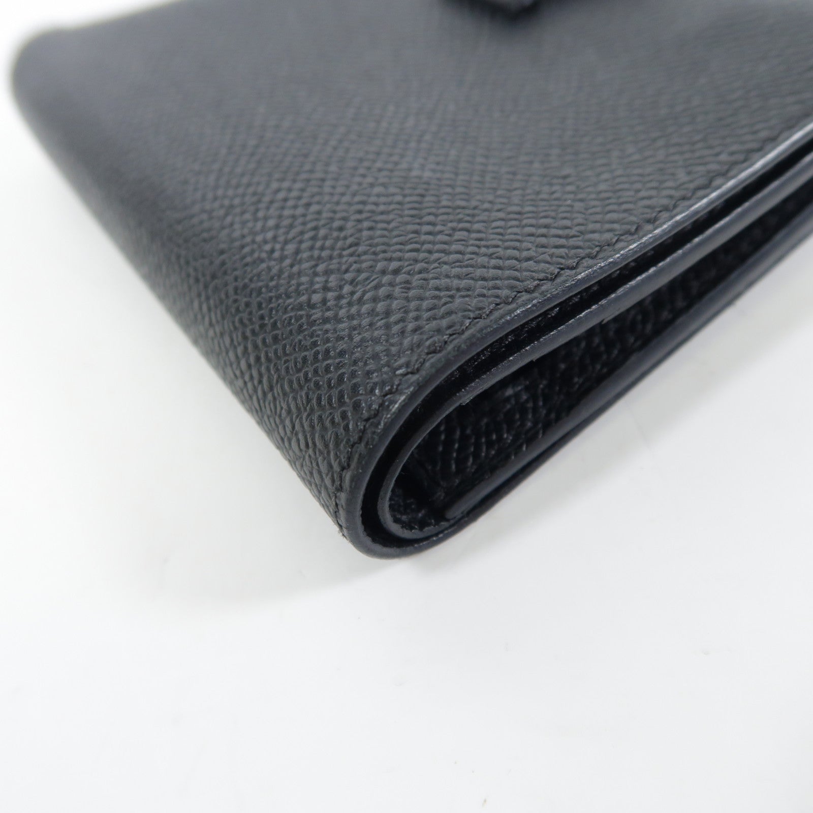 HERMES Epsom皮革Bearn Compact金扣錢包Noir