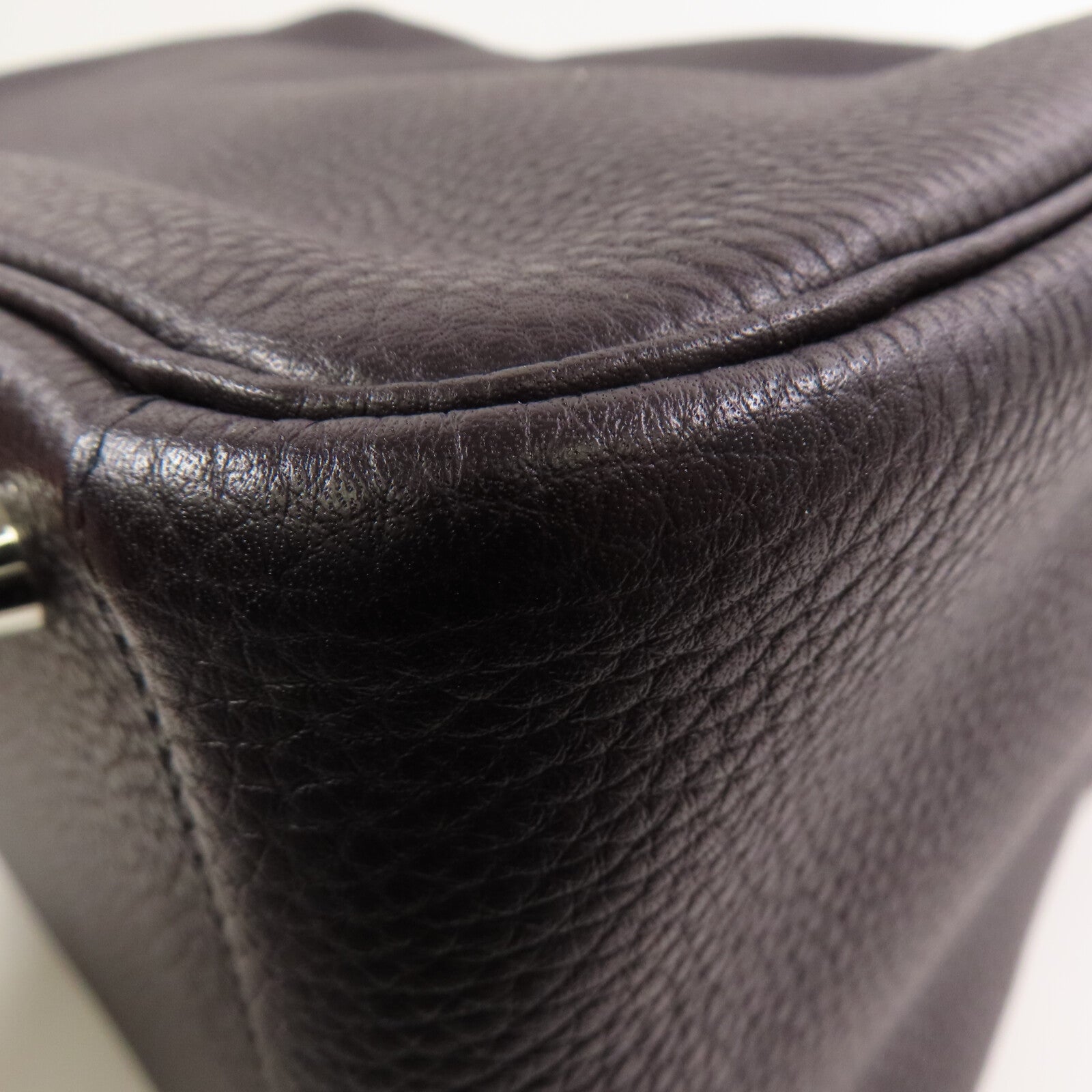 HERMES Clemence皮革Lindy 30銀扣肩背袋Raisin