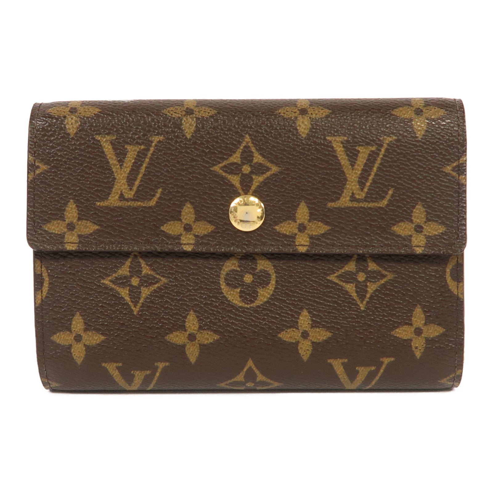 LOUIS VUITTON Monogram Portefeuille Alexandra金扣錢包啡色