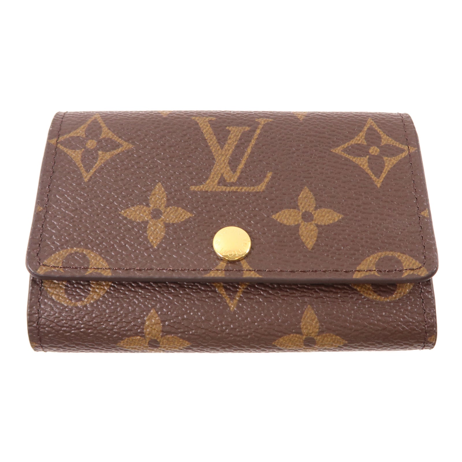 LOUIS VUITTON Monogram 6 Key Holder金扣鎖匙包棕色