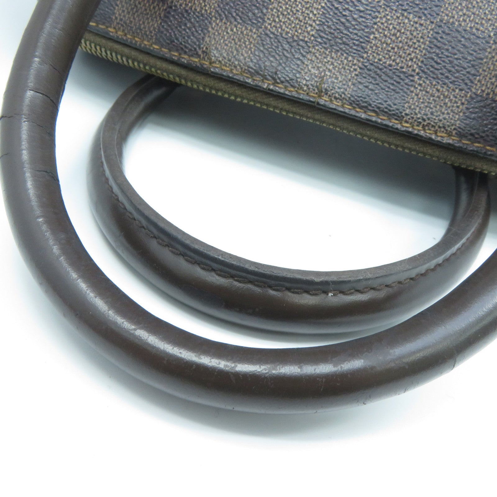 LOUIS VUITTON Damier Rivera MM金扣手挽袋啡色