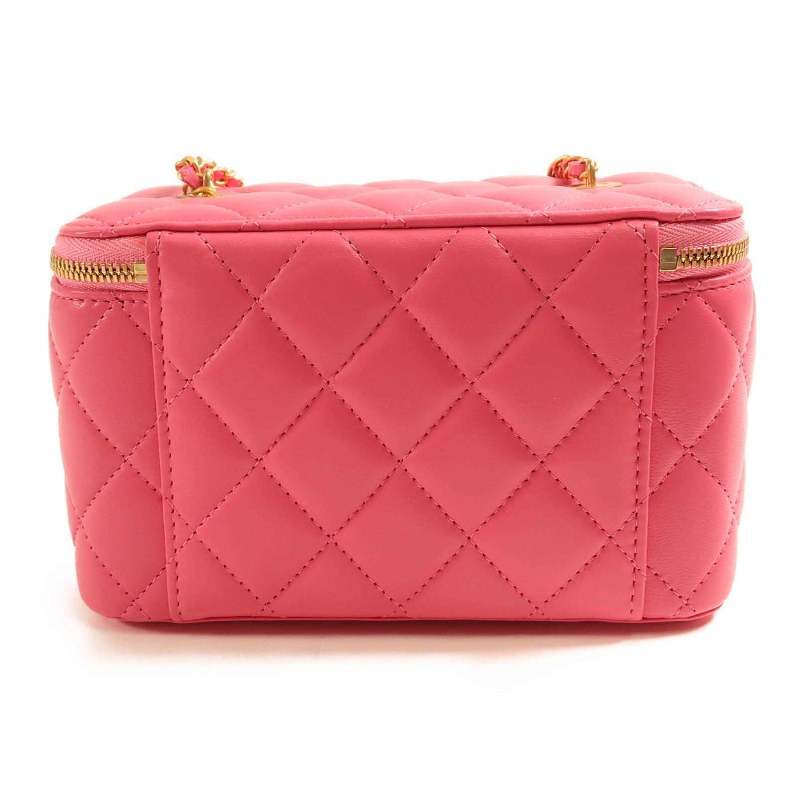 CHANEL 【激減優惠】羊皮皮革Vanity Case金扣鏈帶肩背袋