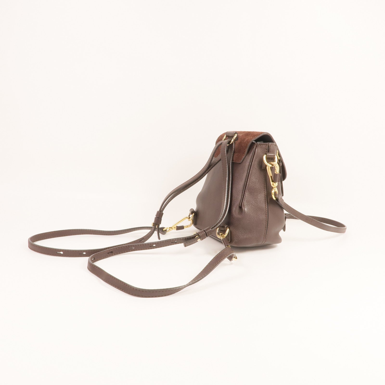 Chloe 牛皮皮革/麂皮皮革Faye Backpack金扣背包肩背兩用袋