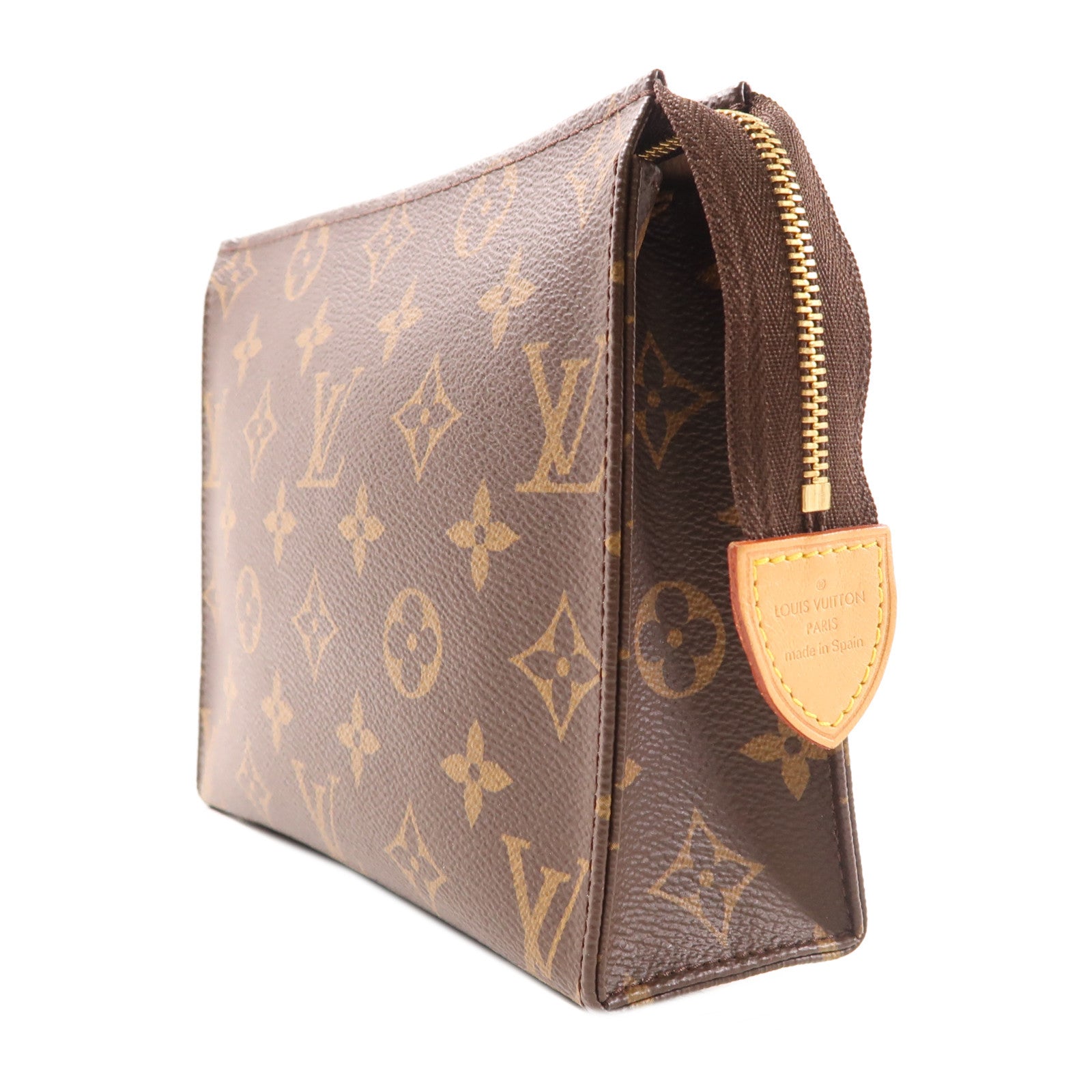 LOUIS VUITTON Monogram Toiletry Pouch 19金扣手拿包棕色