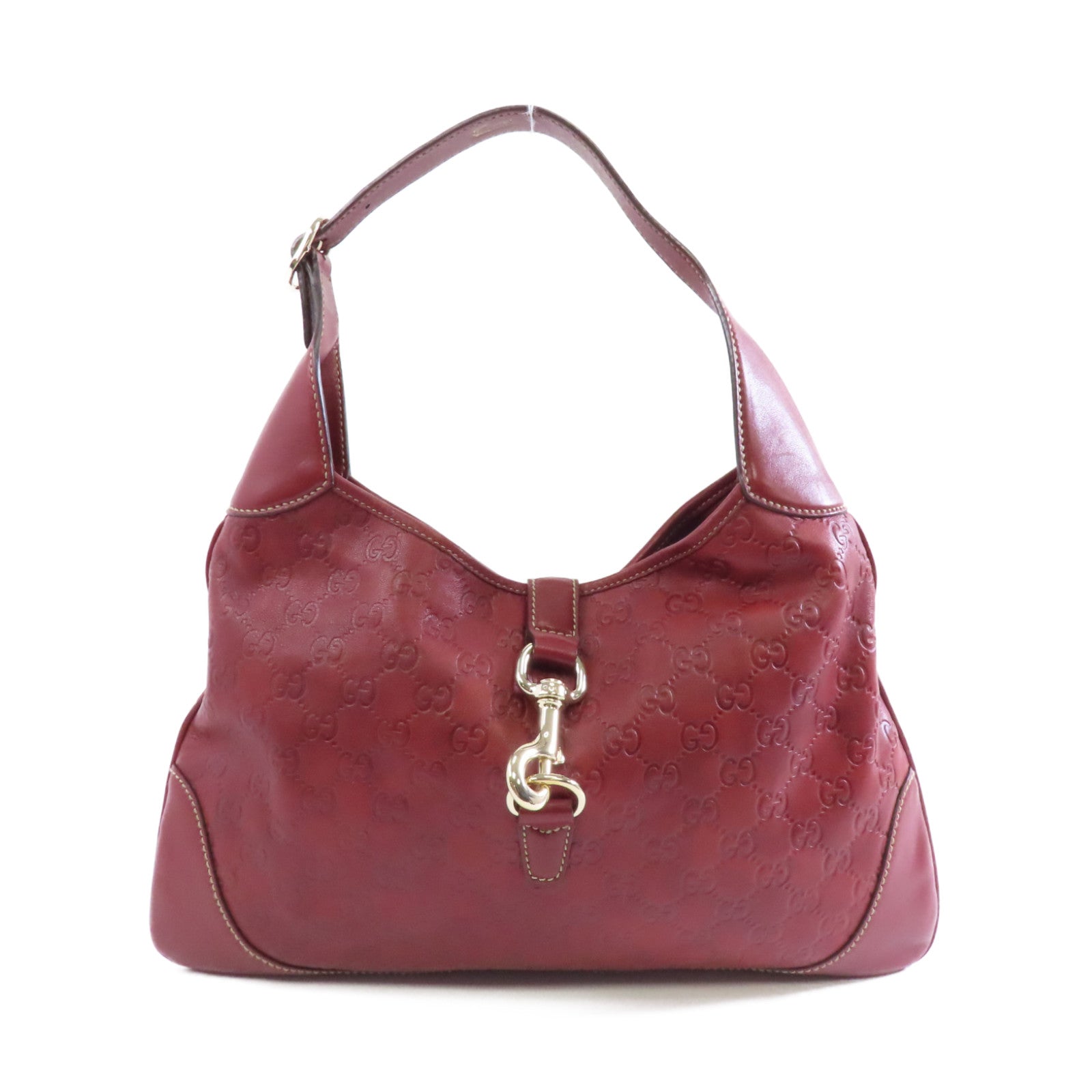 GUCCI 牛皮皮革Shoulder Bag金扣肩背袋紅色