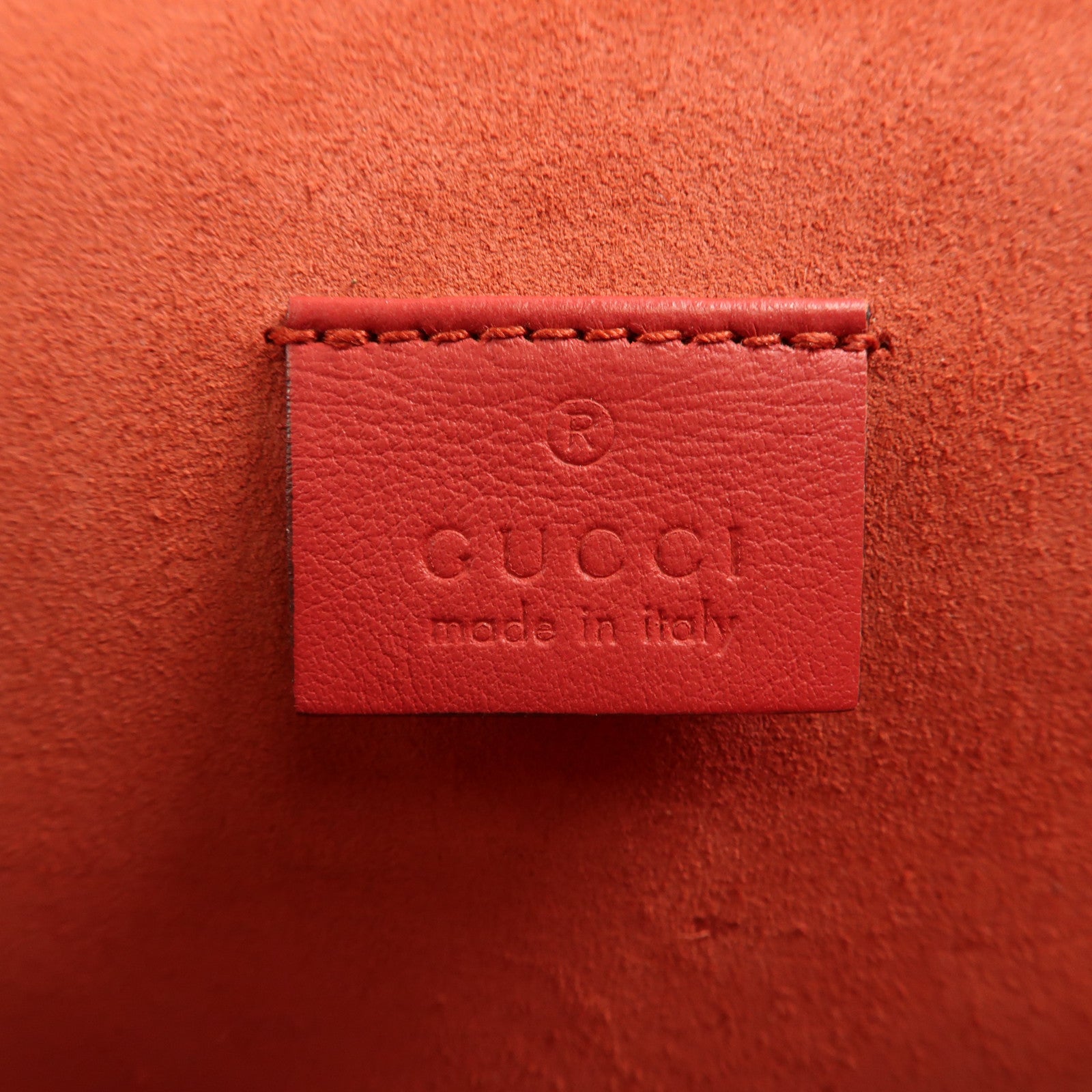 GUCCI 塗層帆布Dionysus GG銀扣鏈帶肩背袋紅色/啡色