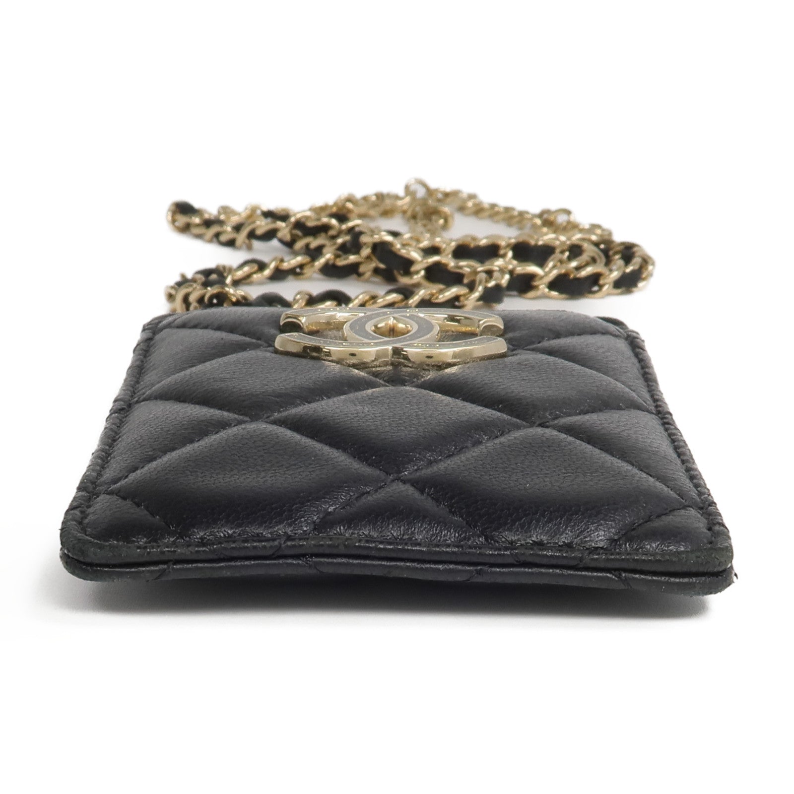 CHANEL 羊皮皮革Card Holder鏈帶卡片套