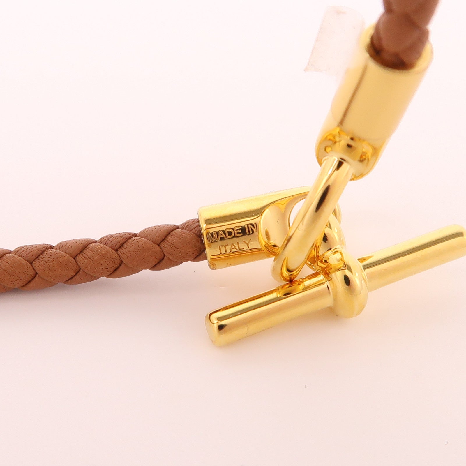 HERMES Swift皮革Glenan H Trio Bracelet金扣手帶Gold