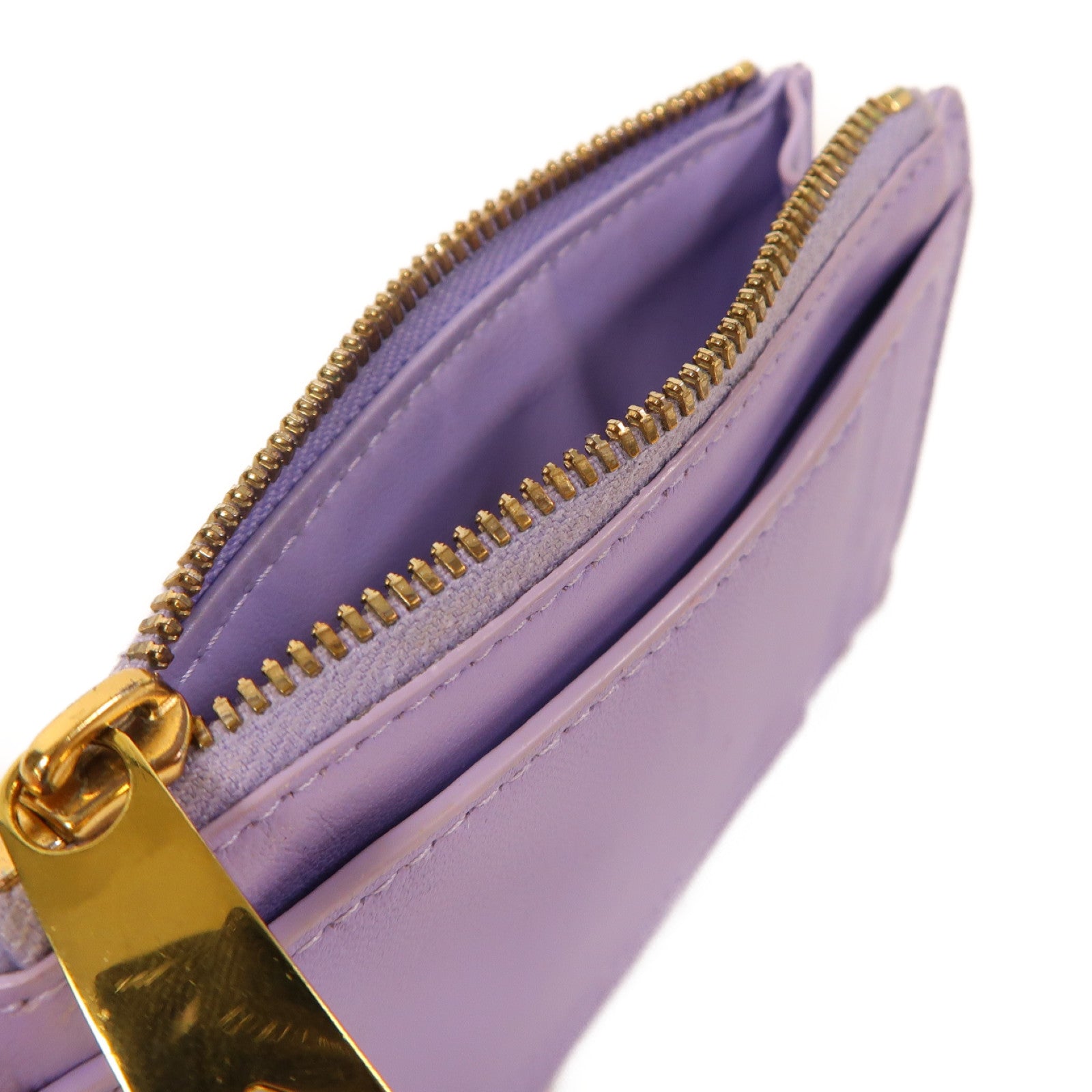 BOTTEGA VENETA 羊皮皮革Coin Purse金扣零錢包紫色