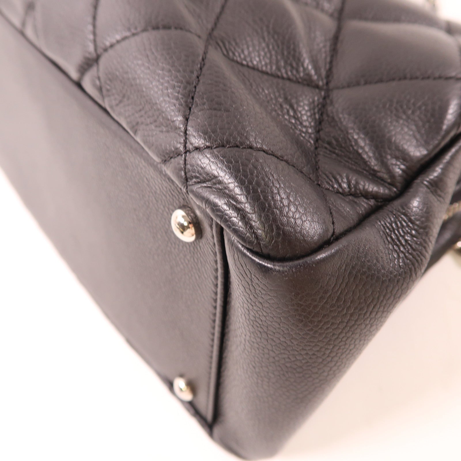 CHANEL 牛皮皮革Shoulder Tote銀扣鏈帶肩背袋/手挽袋