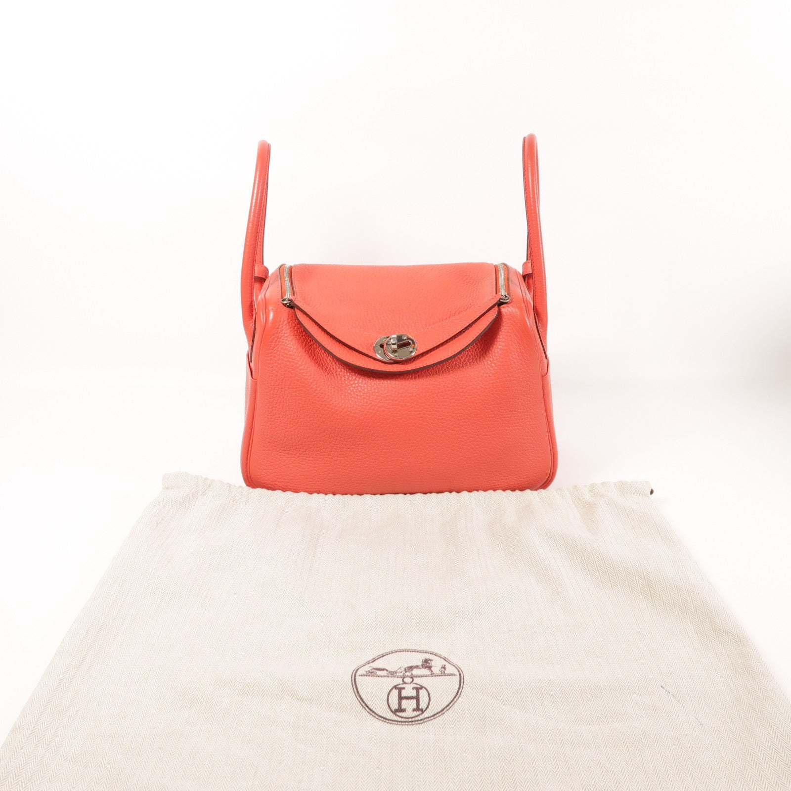 HERMES Clemence皮革Lindy 26銀扣手挽肩背兩用袋