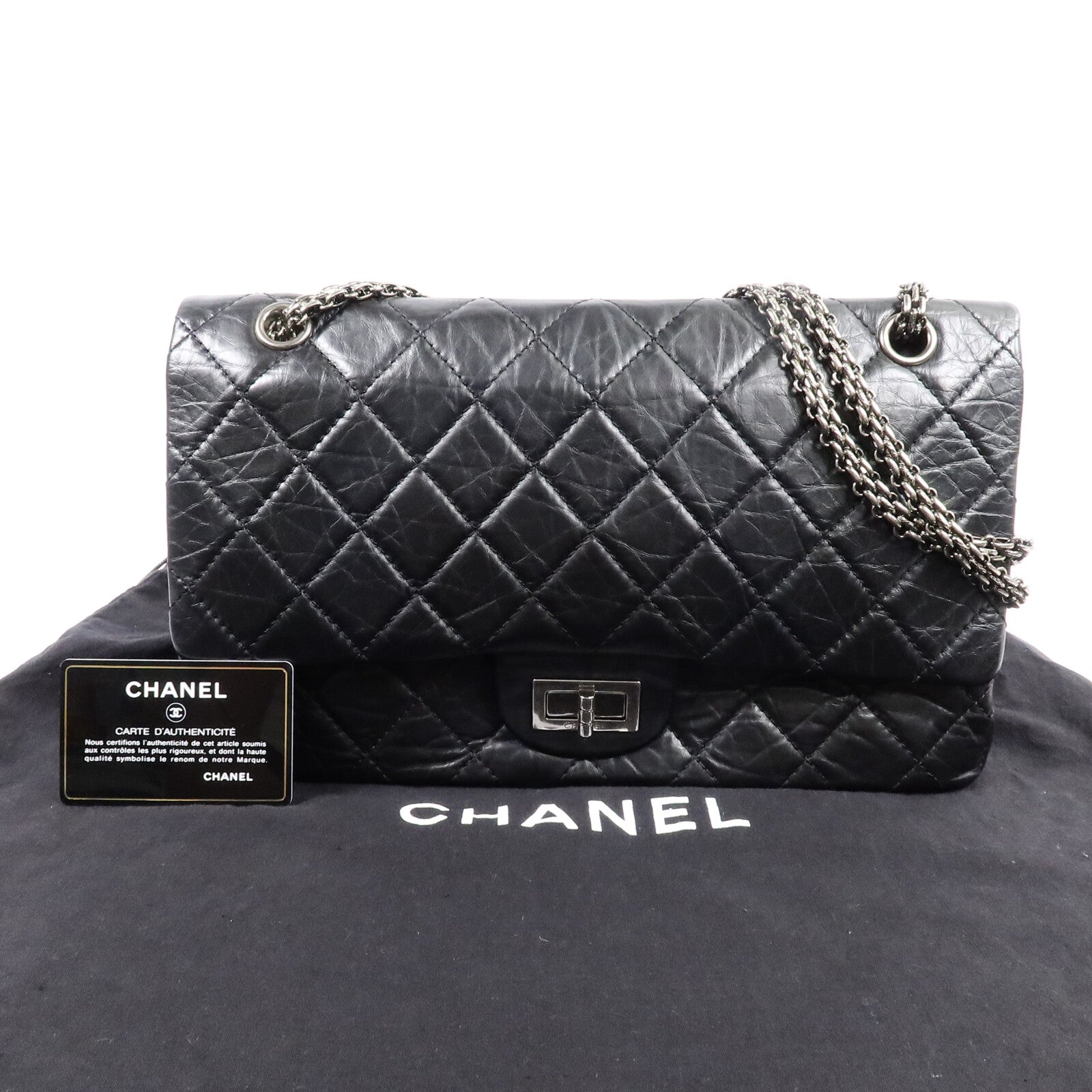 CHANEL 牛皮皮革Chanel 2.55 Large鏈帶肩背袋