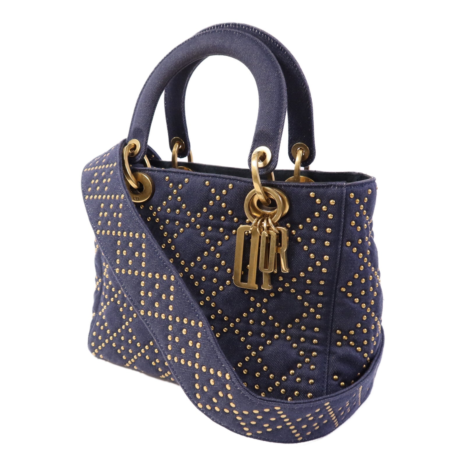 Dior 【激減優惠】Denim Lady Dior Tote金扣手挽肩背兩用袋