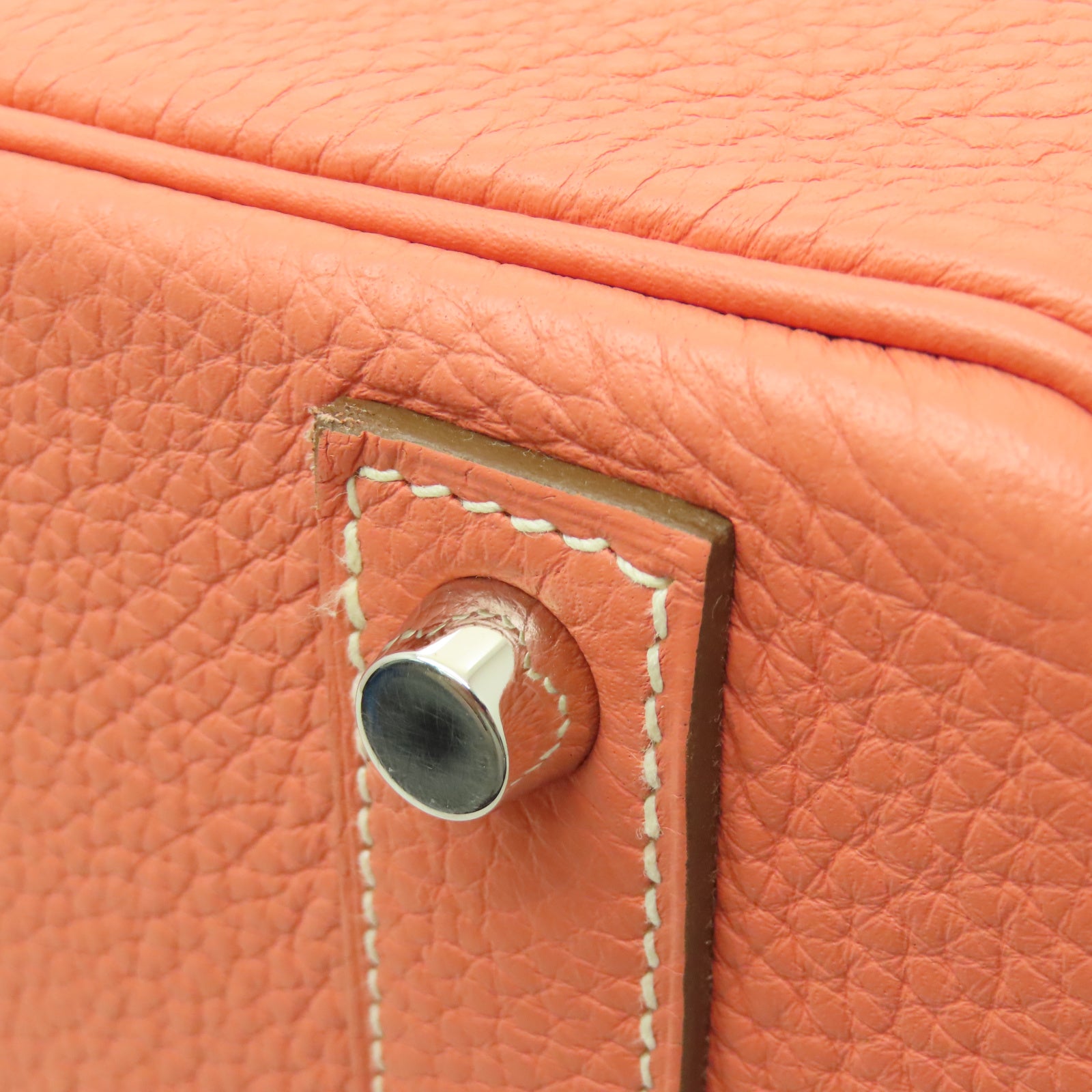 HERMES 【清倉大減價】Taurillon Clemence皮革Birkin 40銀扣手挽袋龍蝦粉色