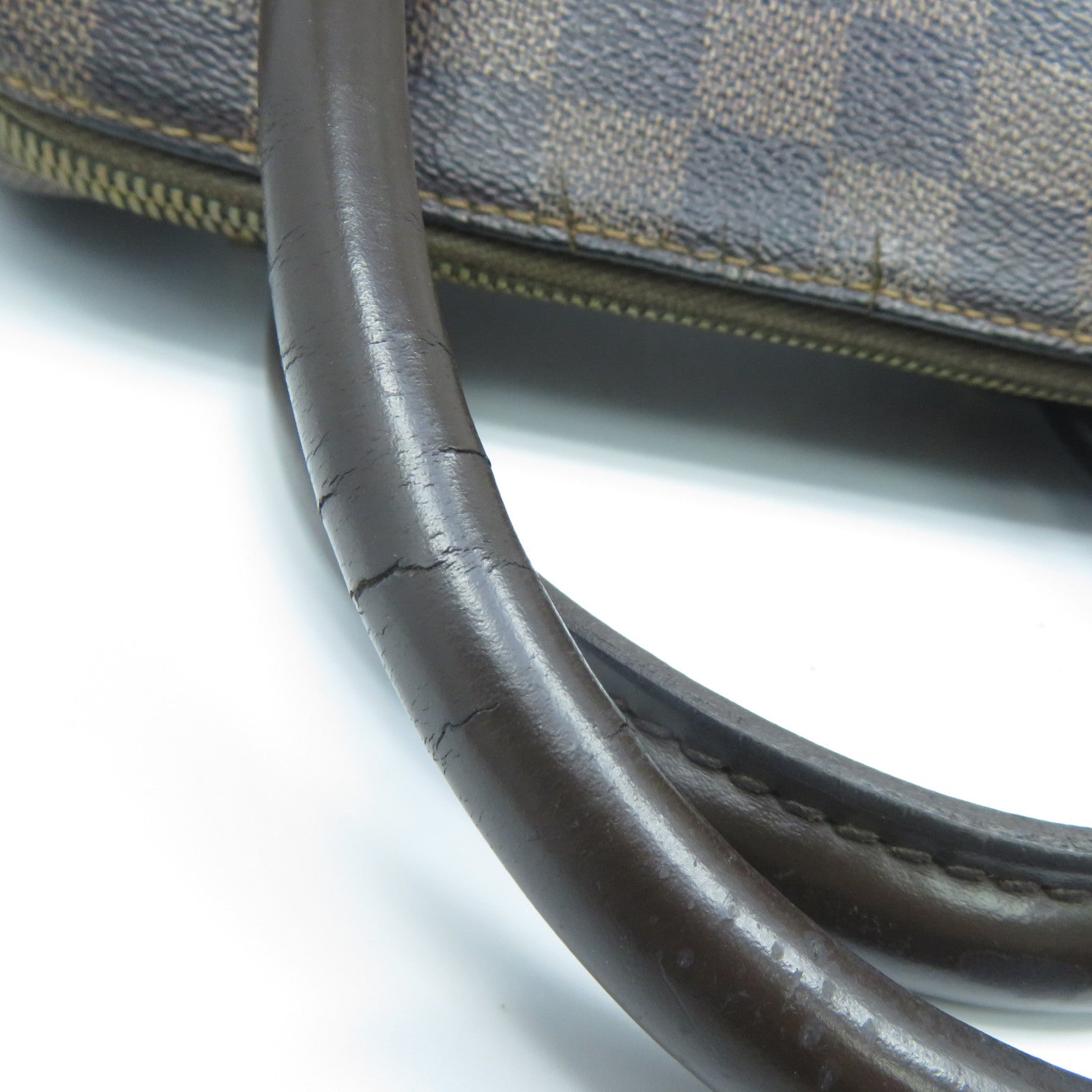 LOUIS VUITTON Damier Rivera MM金扣手挽袋啡色