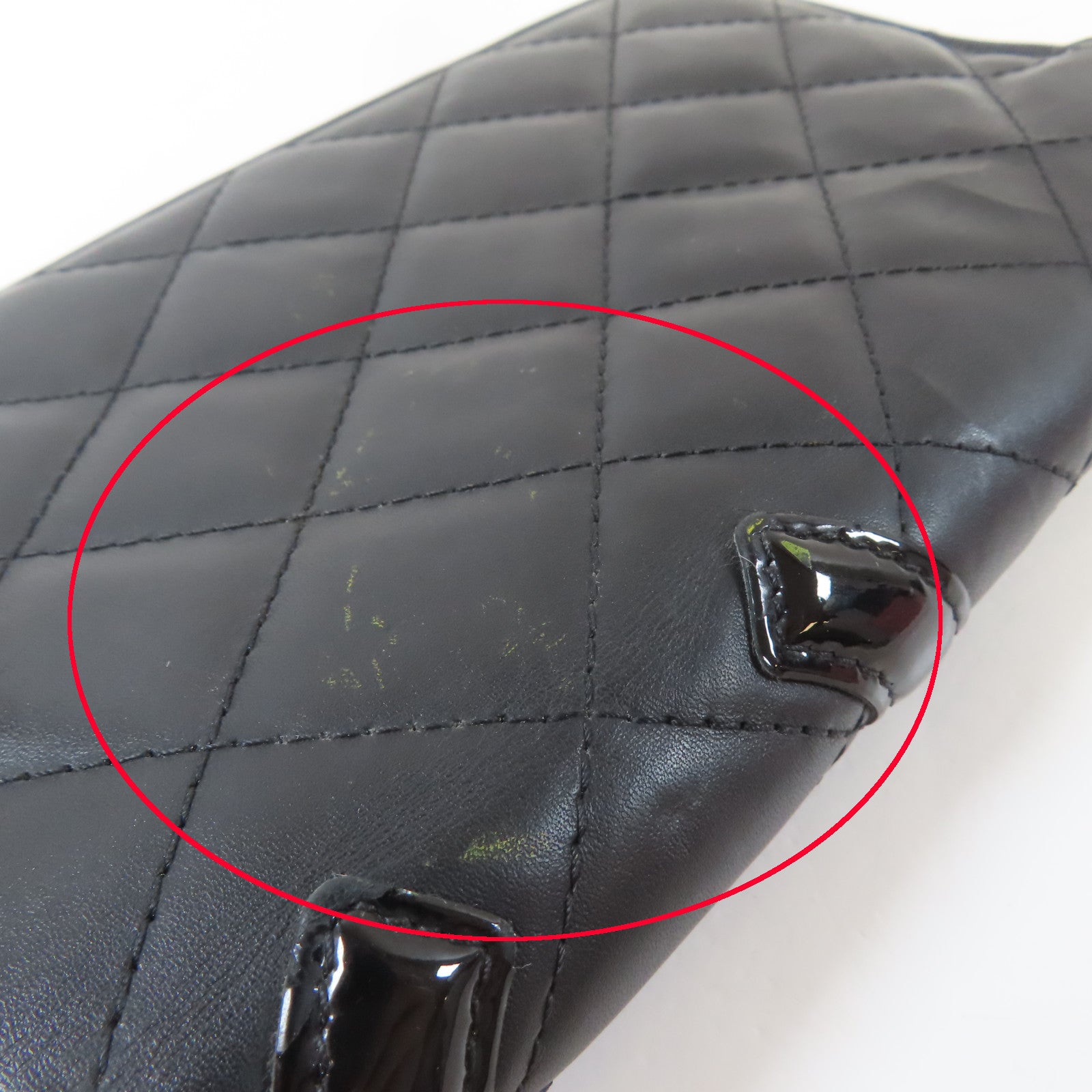 CHANEL 菱格牛皮皮革Cambon Wallet銀扣長錢包黑色