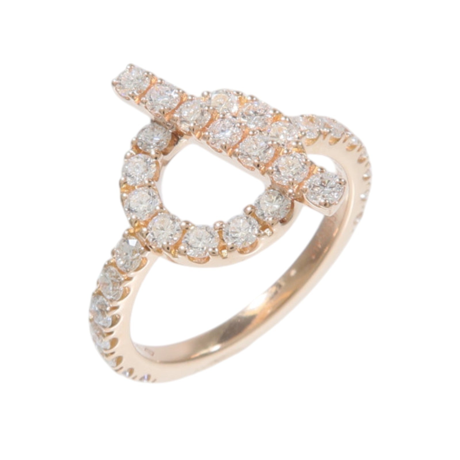 HERMES 18K玫瑰金Finesse Ring鑽石戒指