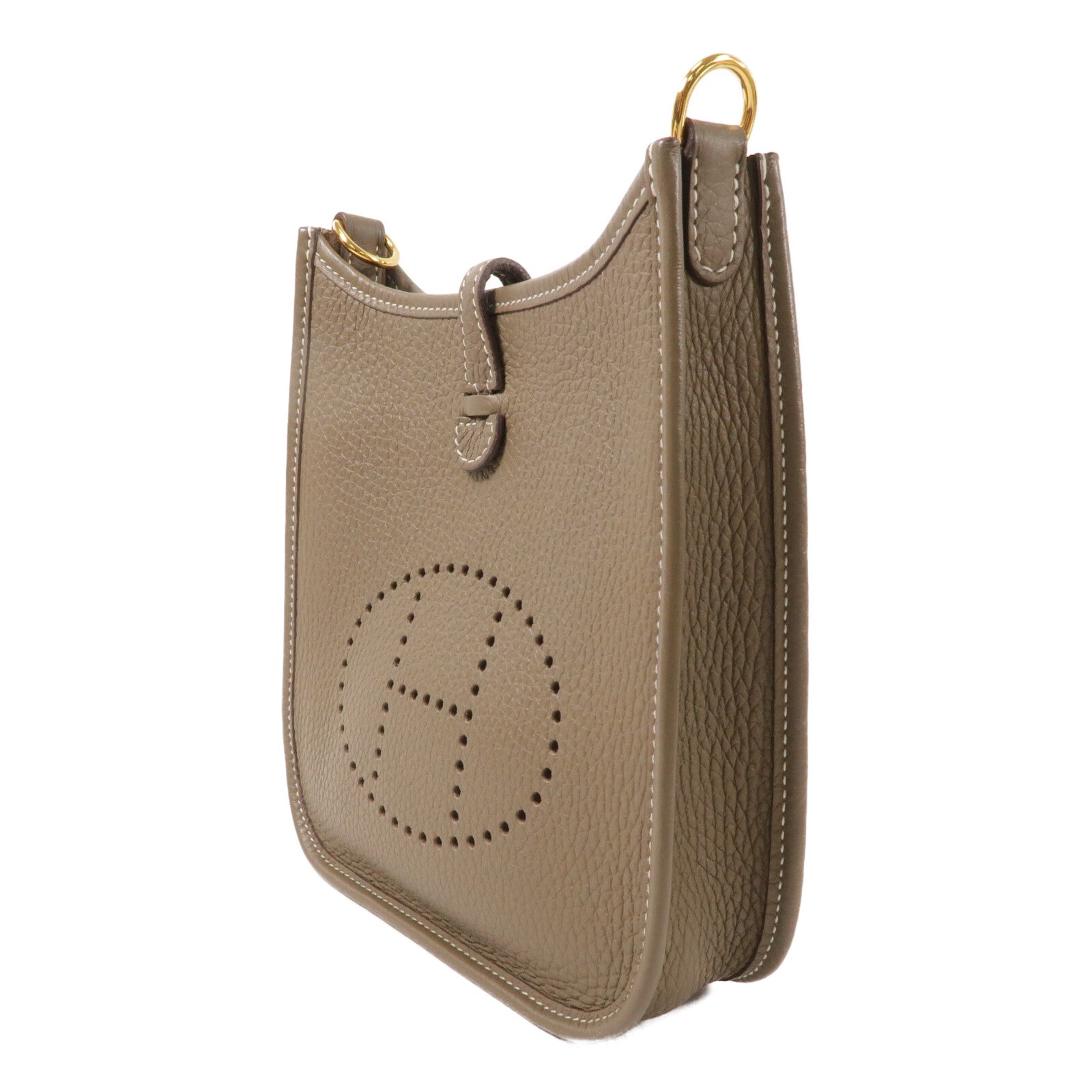 HERMES Clemence皮革Evelyne TPM肩背袋Etoupe