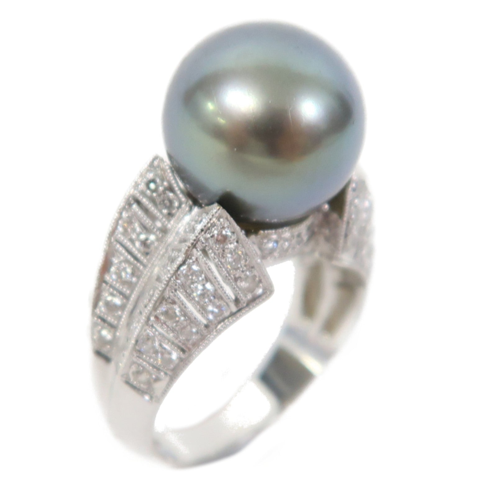 JEWELRY 【激減優惠】18K白金Pearl Ring珍珠戒指US#6