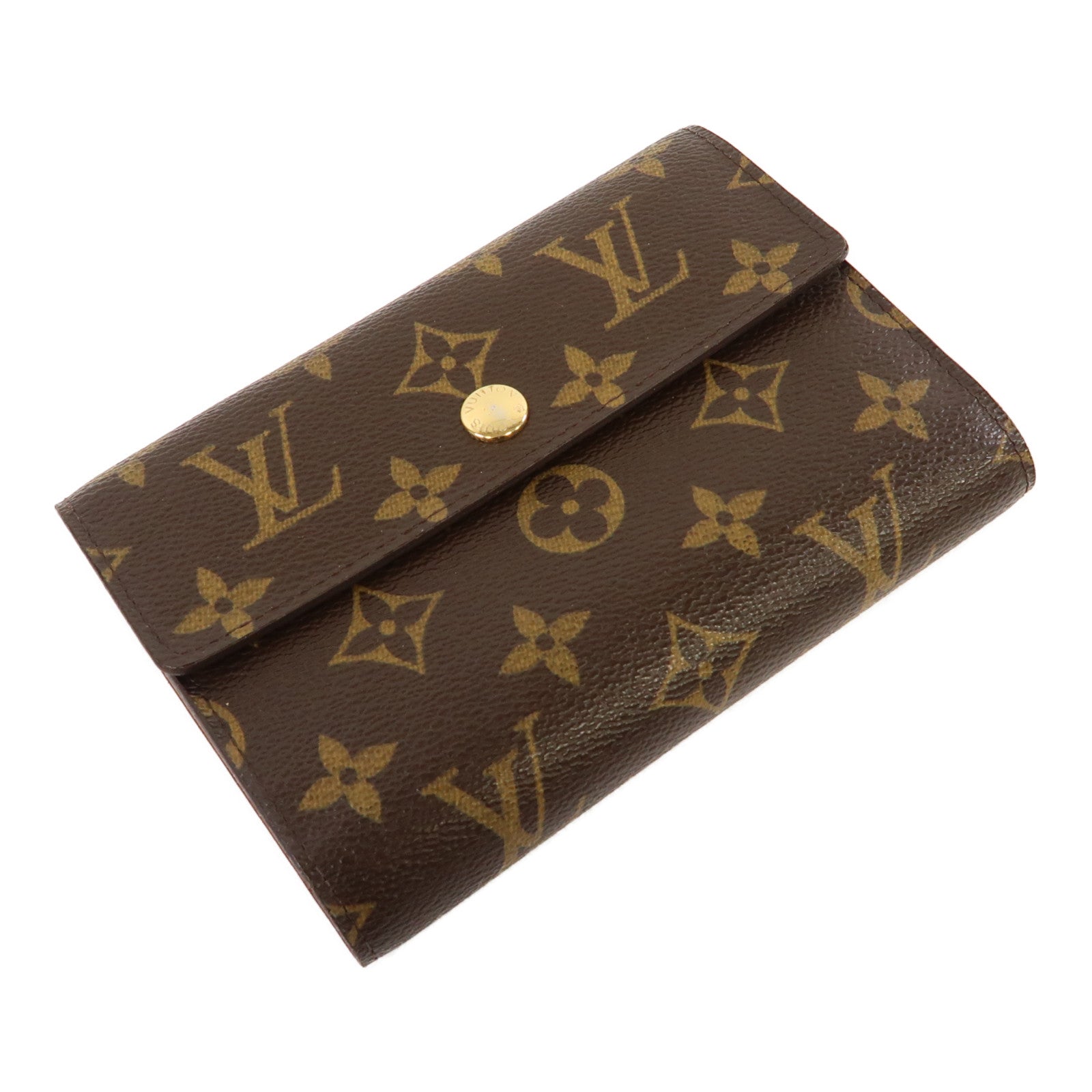 LOUIS VUITTON Monogram Portefeuille Alexandra金扣錢包啡色