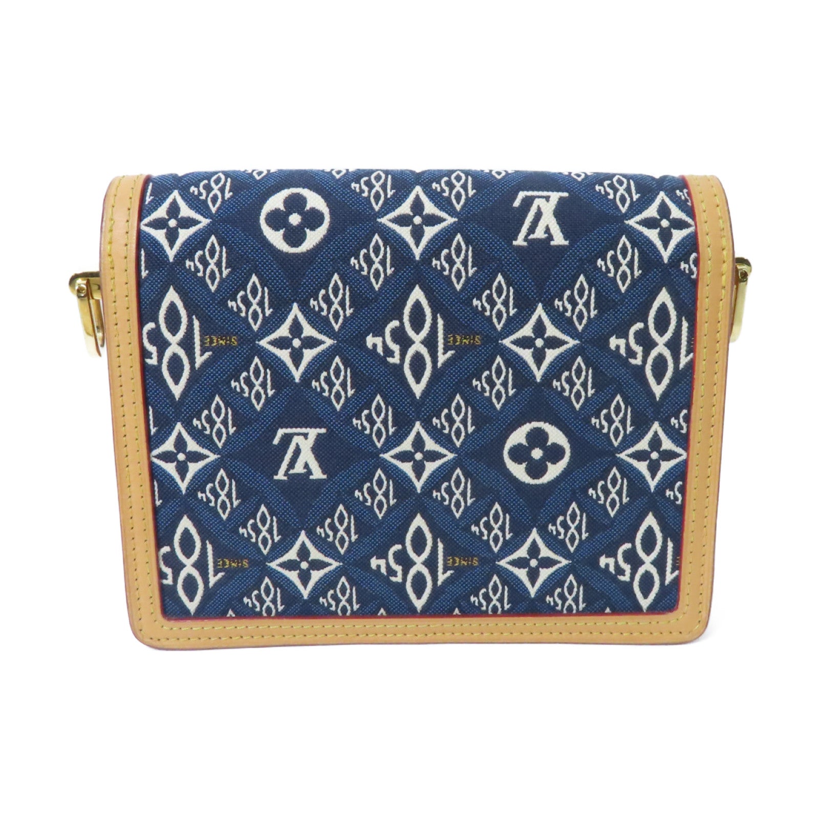 LOUIS VUITTON Monogram Jacquard Since 1854 Dauphine Mini金扣肩背袋藍色/啡色