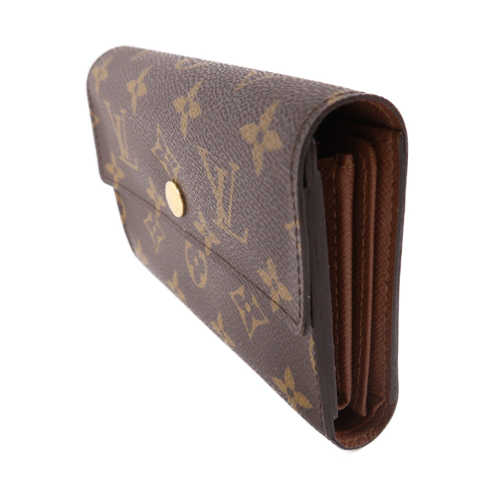LOUIS VUITTON Monogram Portefeuille Alexandra金扣錢包啡色