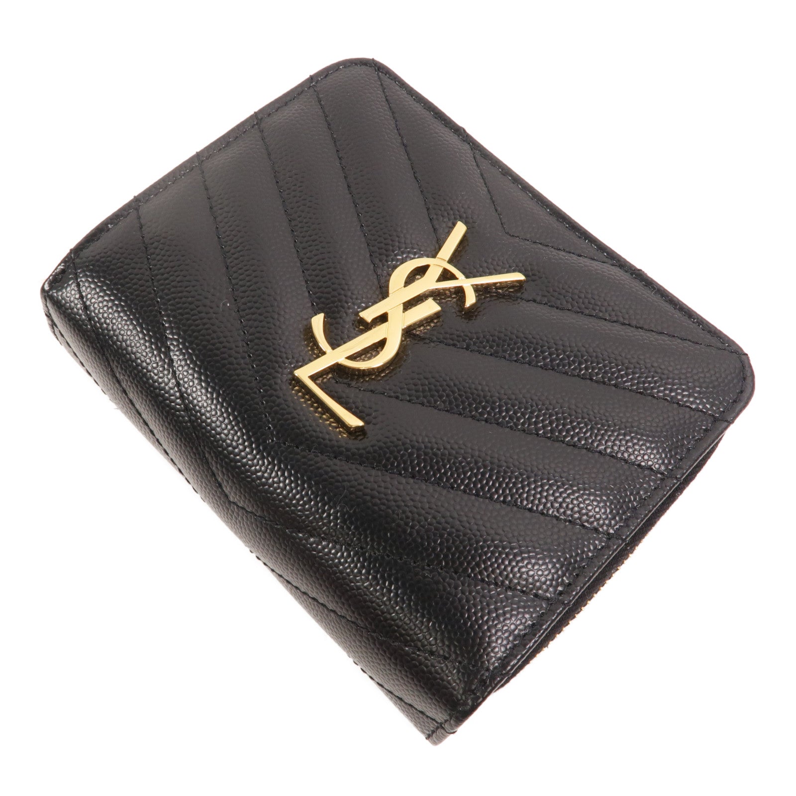 SAINT LAURENT 牛皮皮革Zip Round Wallet錢包