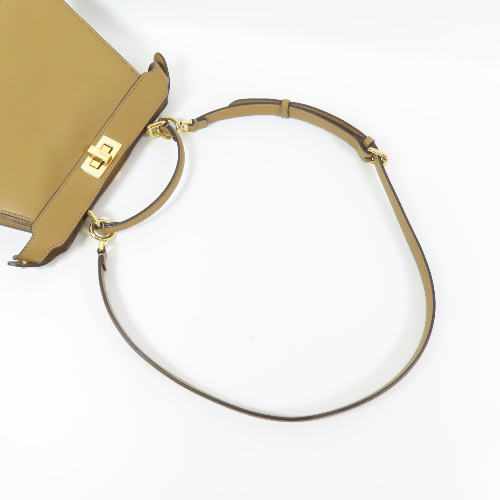 FENDI 牛皮皮革Peekaboo金扣手挽肩背兩用袋