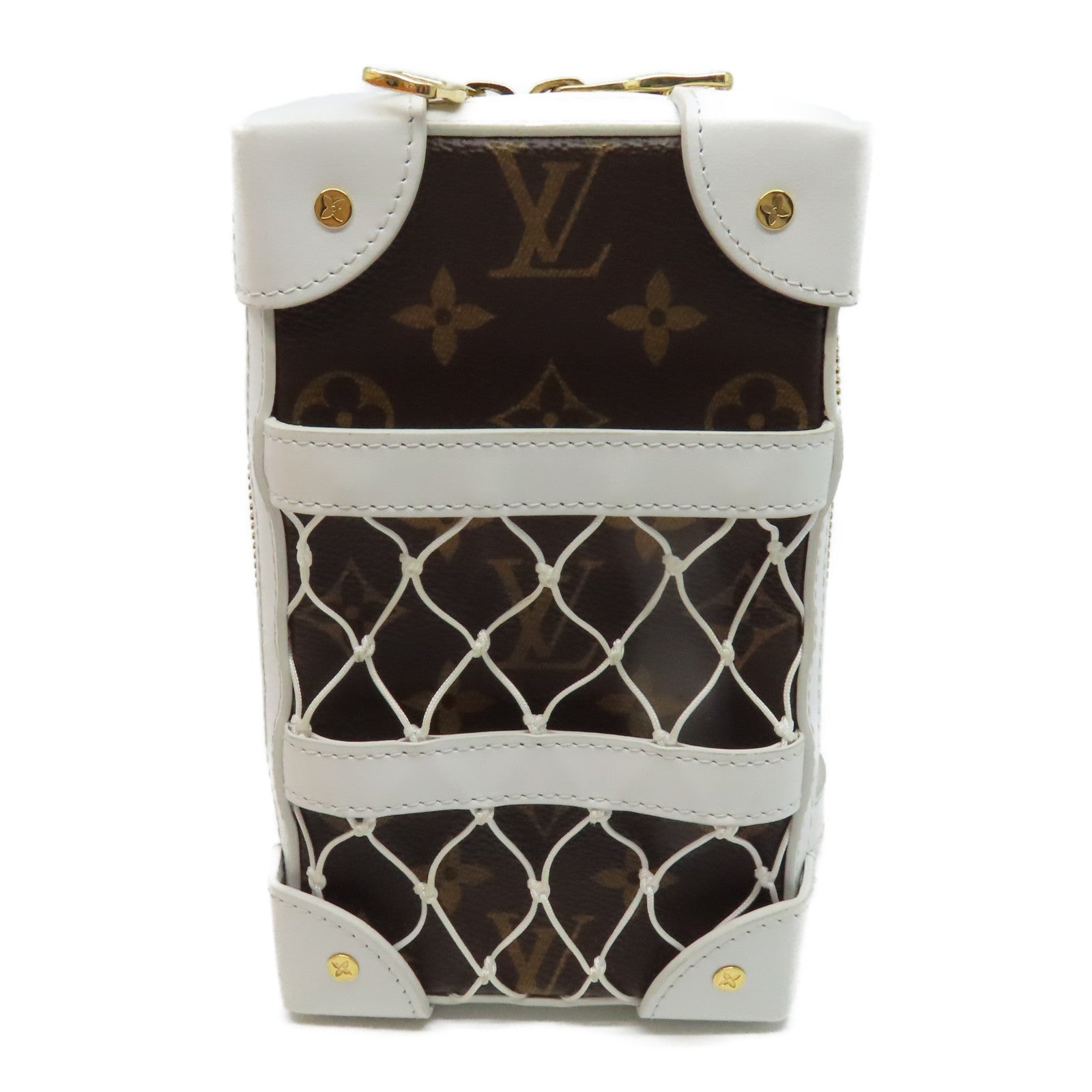LOUIS VUITTON 【清倉大減價】Monogram Soft Trunk NBA Edition Shoulder Bag金扣肩背袋啡色白色