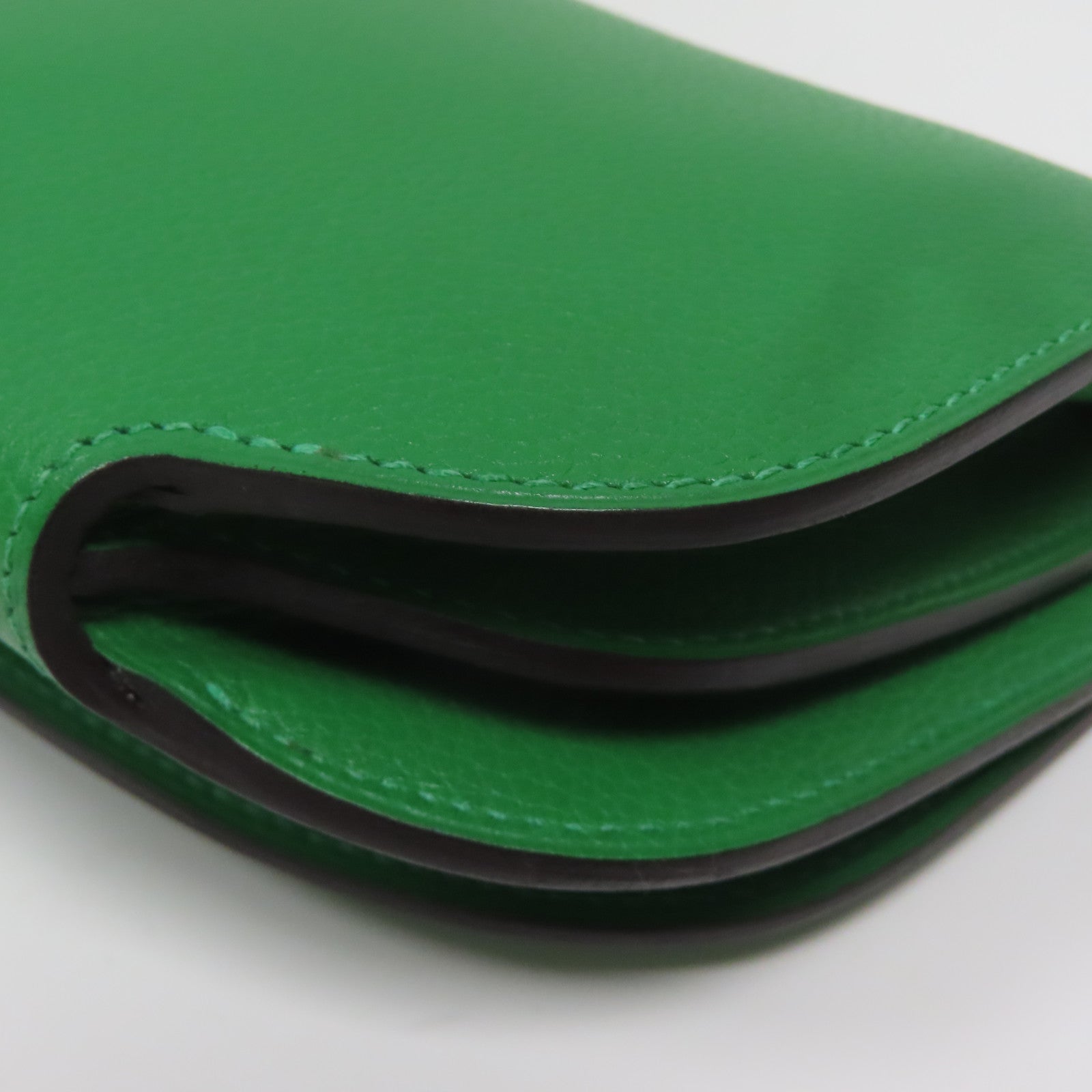 HERMES 【激減優惠】Evercolor皮革Mini Convoyeur銀扣肩背袋竹子綠色