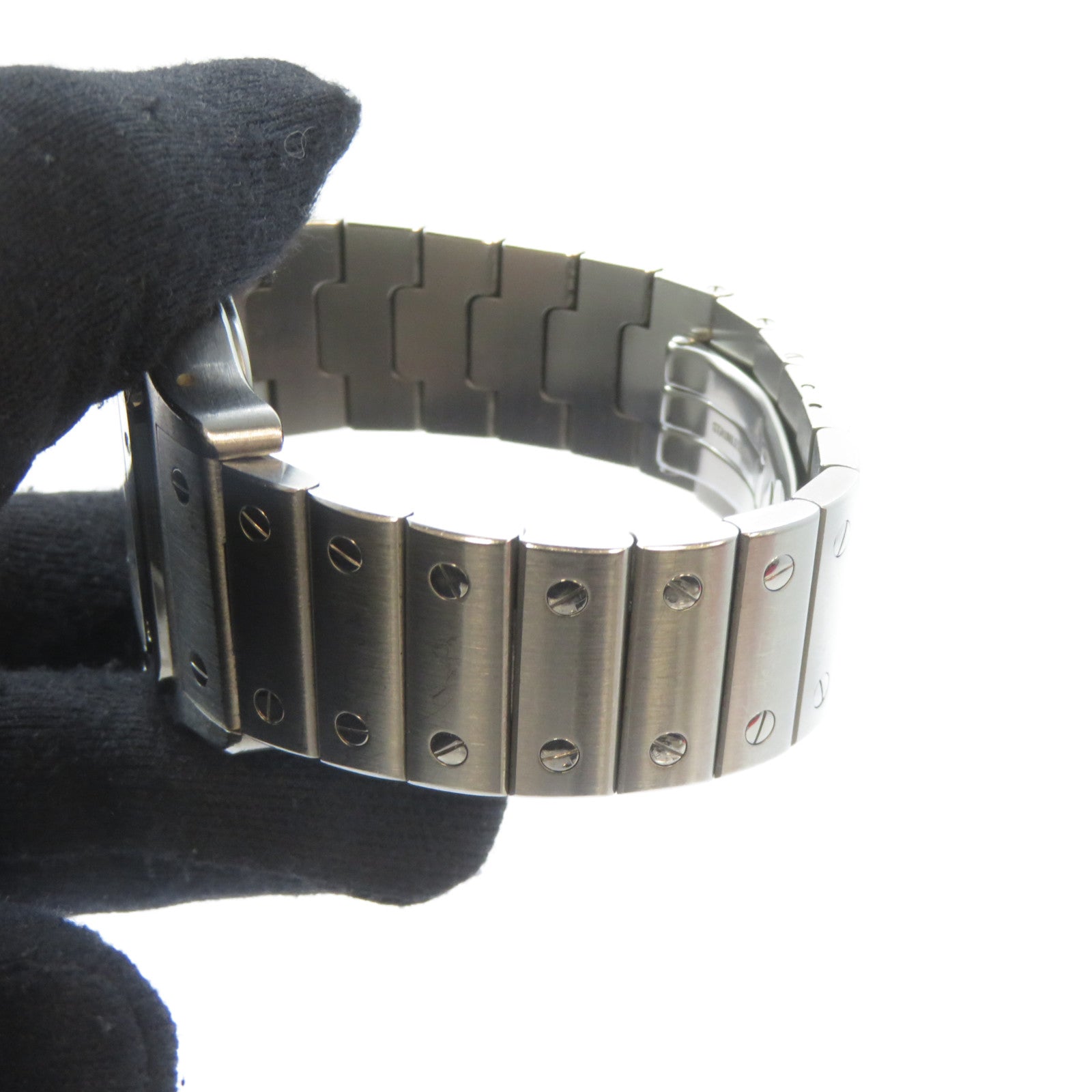 CARTIER Santos Galbee不鏽鋼手錶自動機芯白色