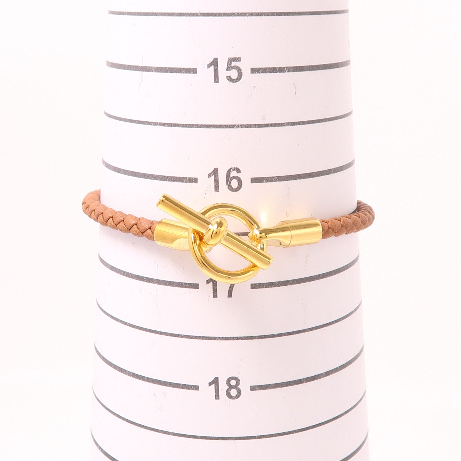 HERMES Swift皮革Glenan H Trio Bracelet金扣手帶Gold