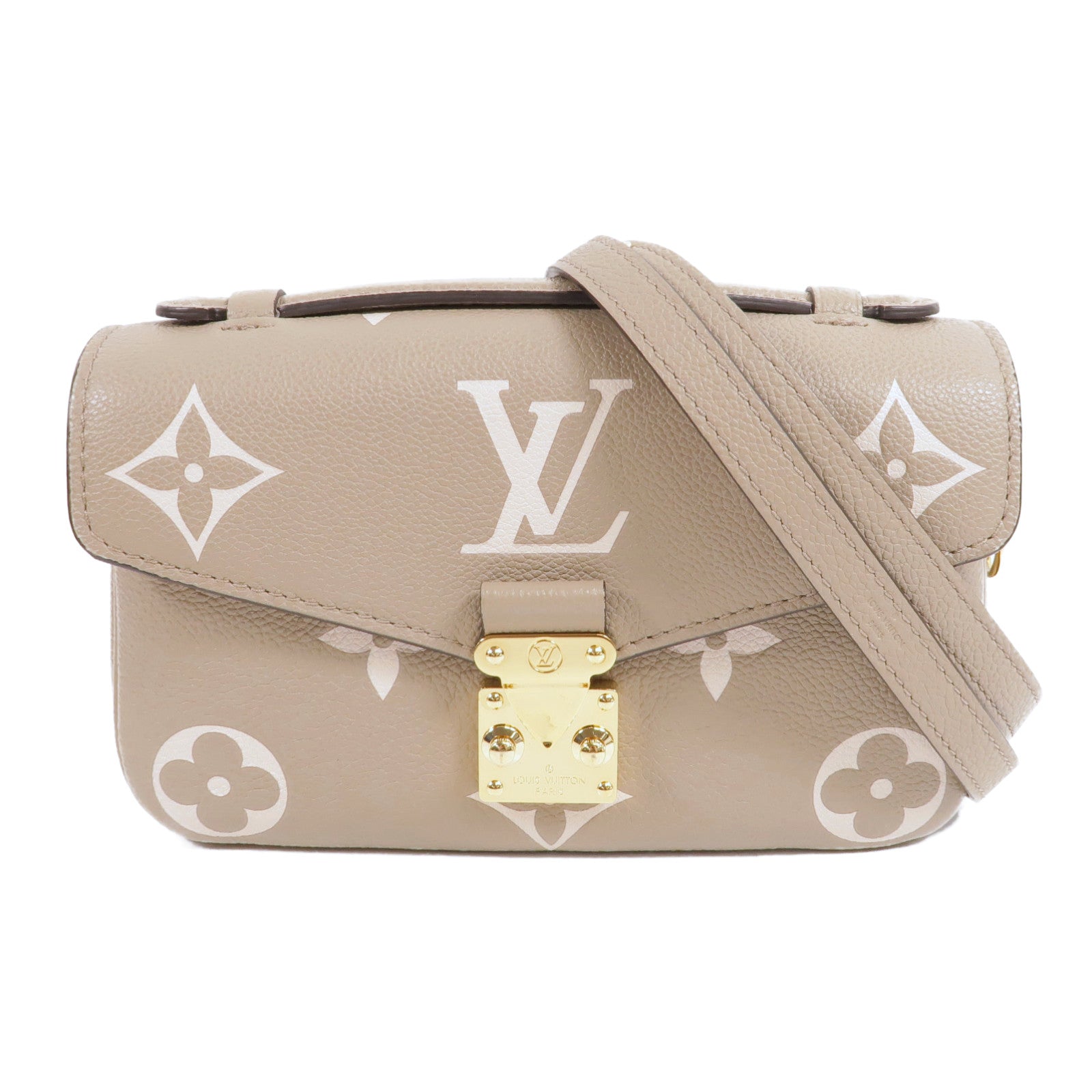 LOUIS VUITTON Monogram Empreinte Pochette Metis East West金扣手挽肩背兩用袋