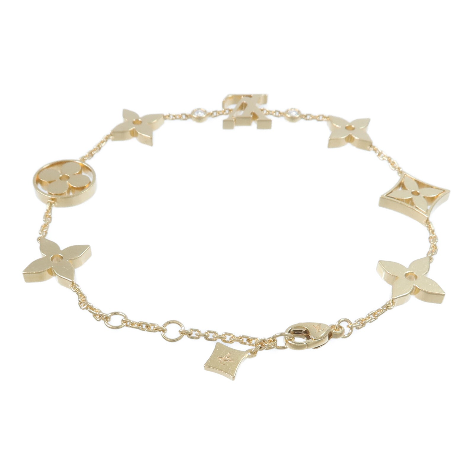 LOUIS VUITTON 18K黃金Idylle Blossom Monogram Bracelet鑽石手鏈