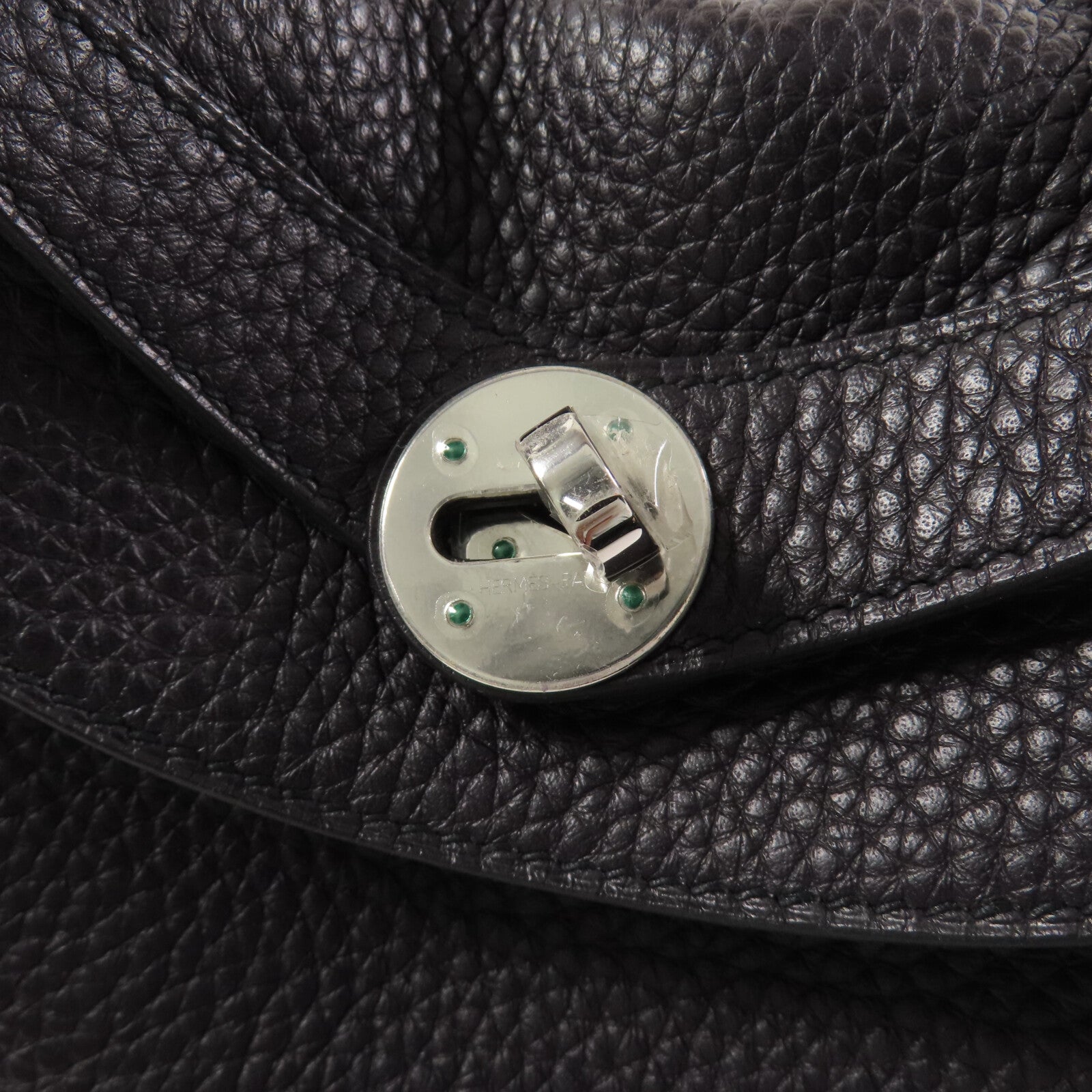HERMES Clemence皮革Lindy 30銀扣肩背袋Raisin